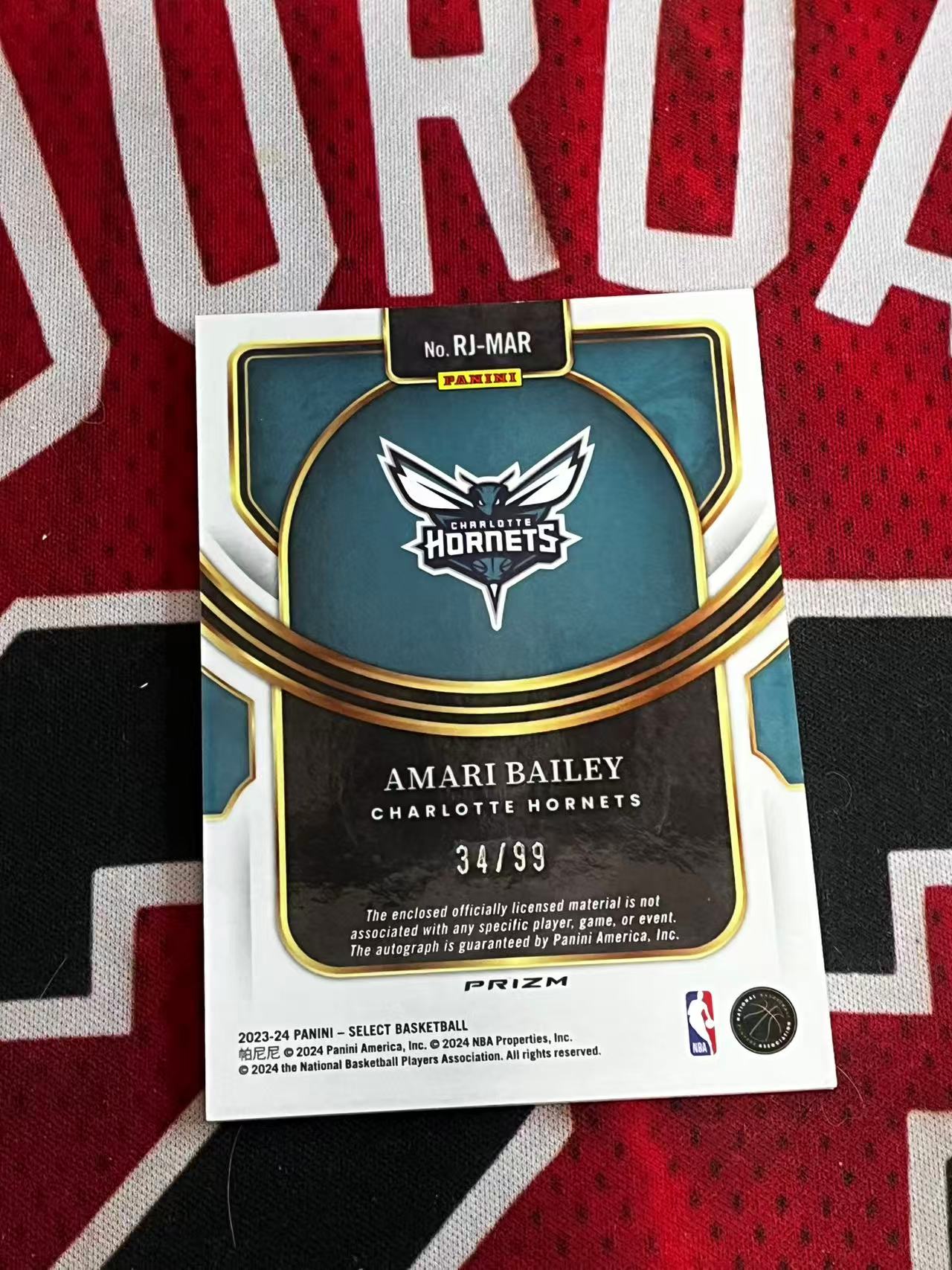 【接寄拍】2023-24 PANINI SELECT 黄蜂 新秀RC 阿马里贝利 99编 RJA 新秀球衣物料切割签字卡 紫折 折射 专收凑套必备【烂臭嘴拍卖】