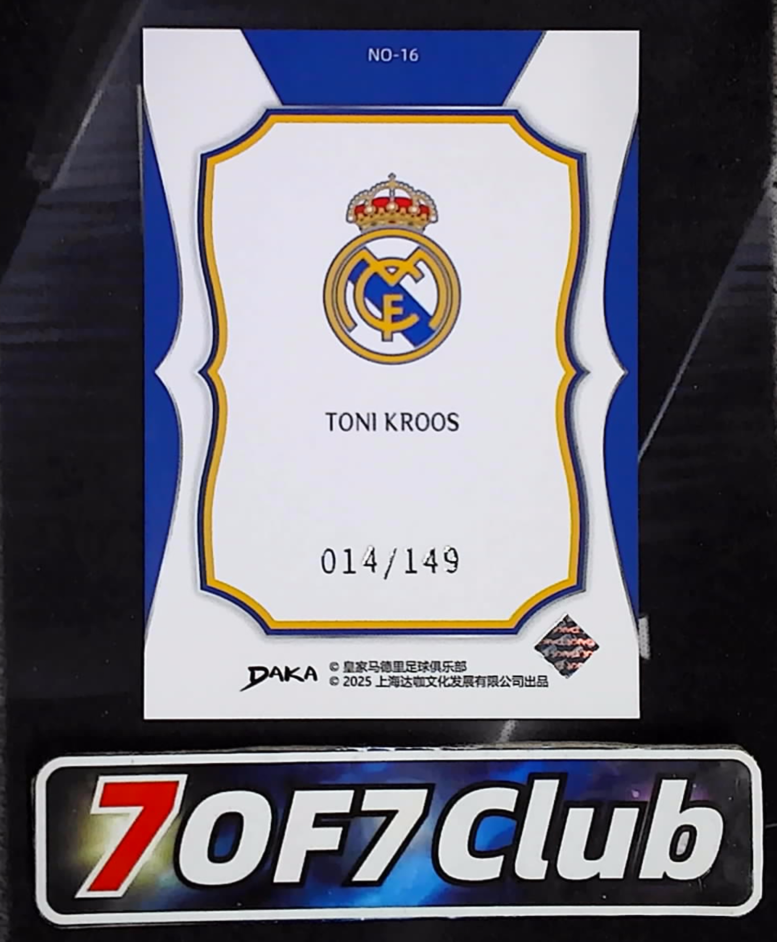 【7OF7Club拍卖】2025 DAKA 皇家马德里队盒 Toni Kroos 托尼 克罗斯 149编 卡品如图 TQ03