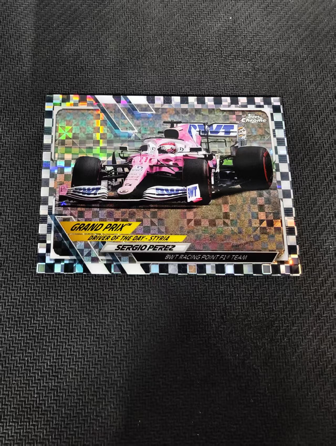 【汽水拍卖】2021 Topps Racing F1 Sergio Perez 塞尔吉奥 佩雷兹 黑白格子折 黑白棋盘折 划痕 边角瑕疵 #169