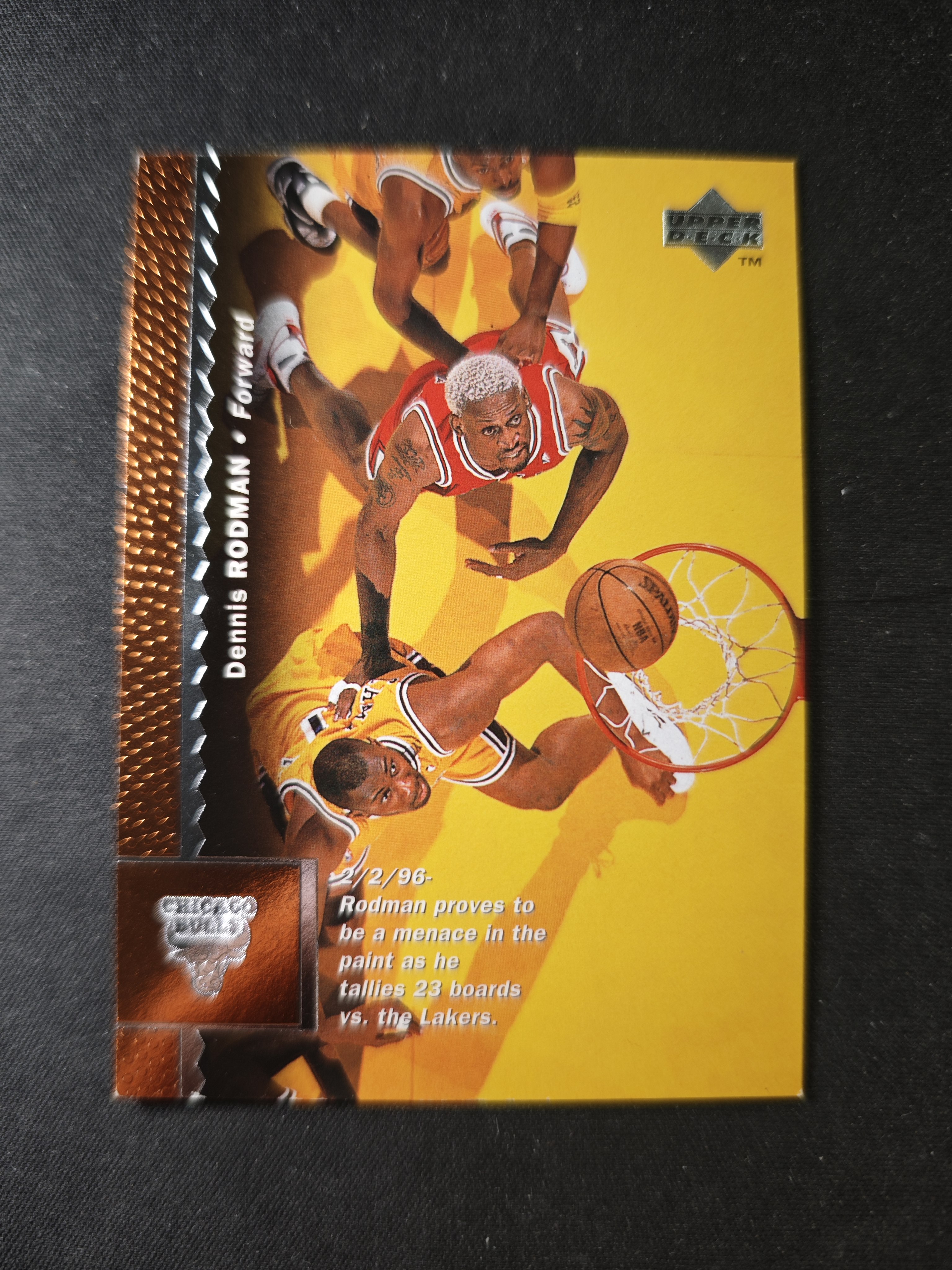 【蛤蟆特卖】丹尼斯 罗德曼 大虫 篮板王 1996 UPPER DECK 经典设计 超级漂亮 稀有老特 边角微瑕 卡品如图 专收必备!