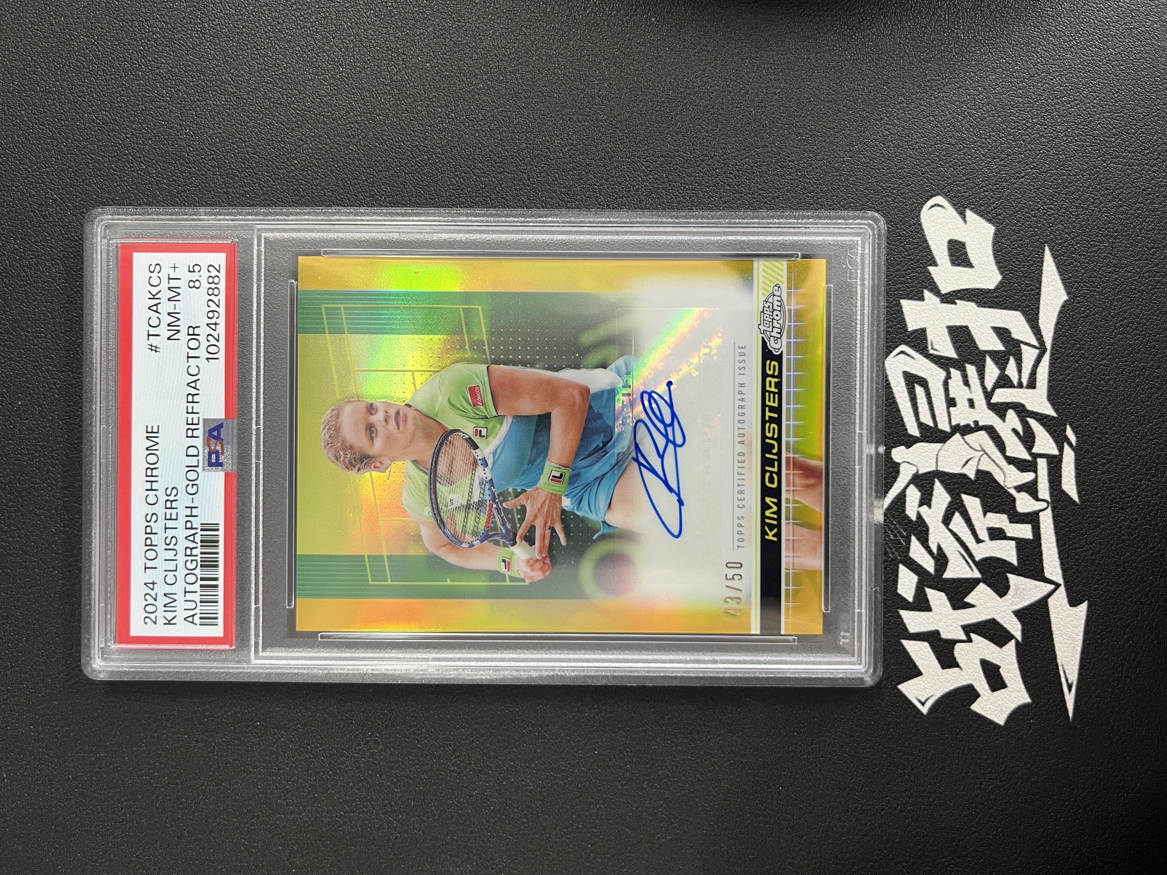 2024 Topps Chrome PTPA 网球 Kim Clijsters 吉姆 克里斯特尔 43/50编 签字 金折 PSA8.5分 收藏必备 卡品如图 【暴扣拍卖 接代卖】战斧虎虎B6