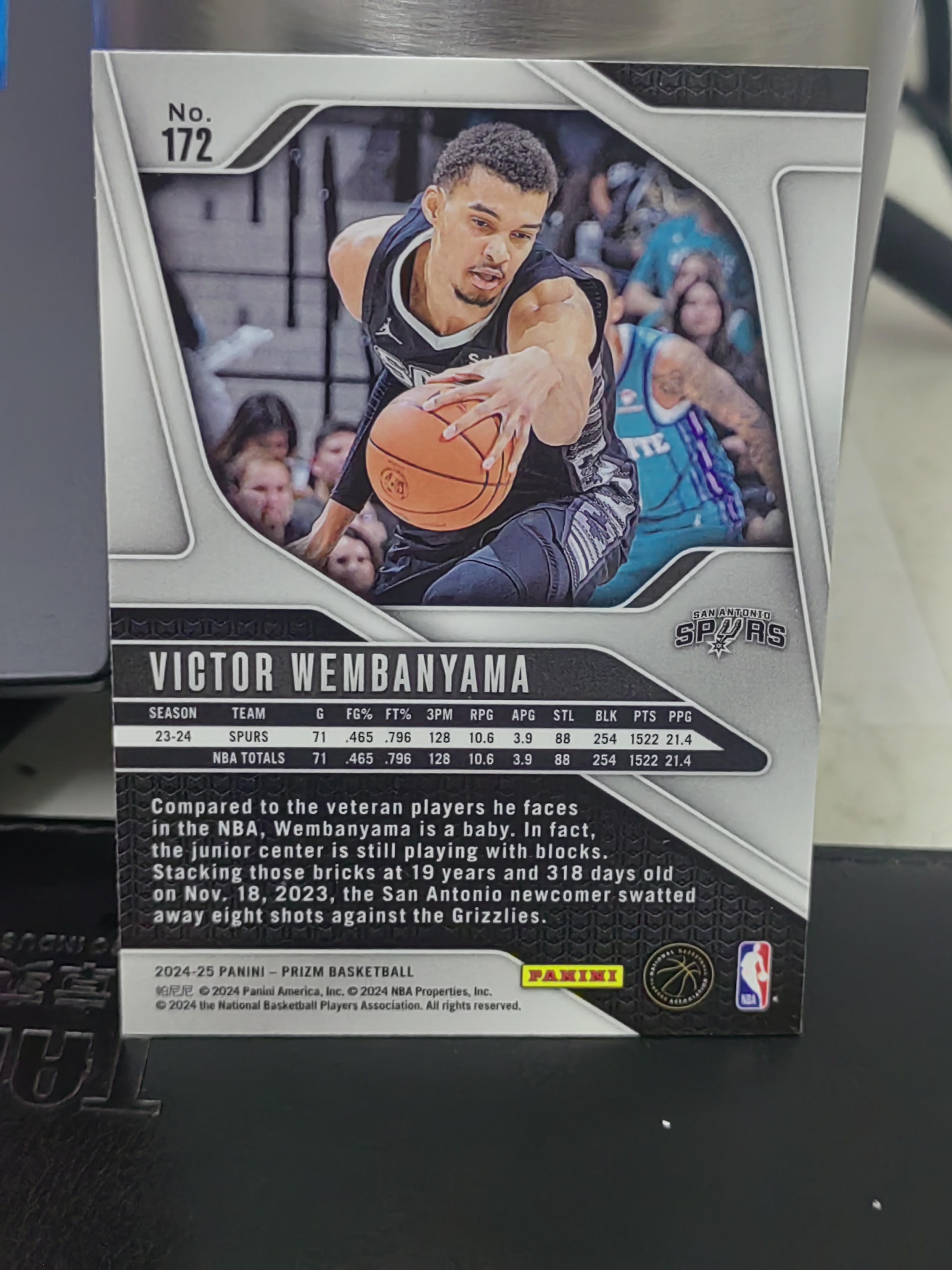 2024-25 Panini Prizm Victor Wembanyama PZ 维克托 文班亚马 马刺 流通品 篮 白边白角 不保卡品 卡品如图