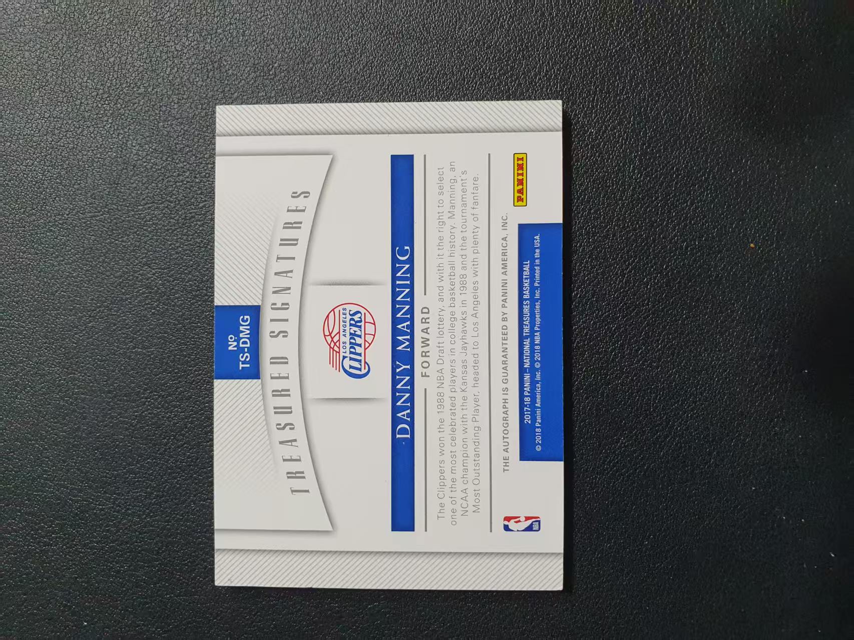 2017-18 Panini National Treasures Danny Manning 国宝 快船 丹尼 曼宁 50/50编 尾编 卡签 宝藏签 闪版 卡品如图