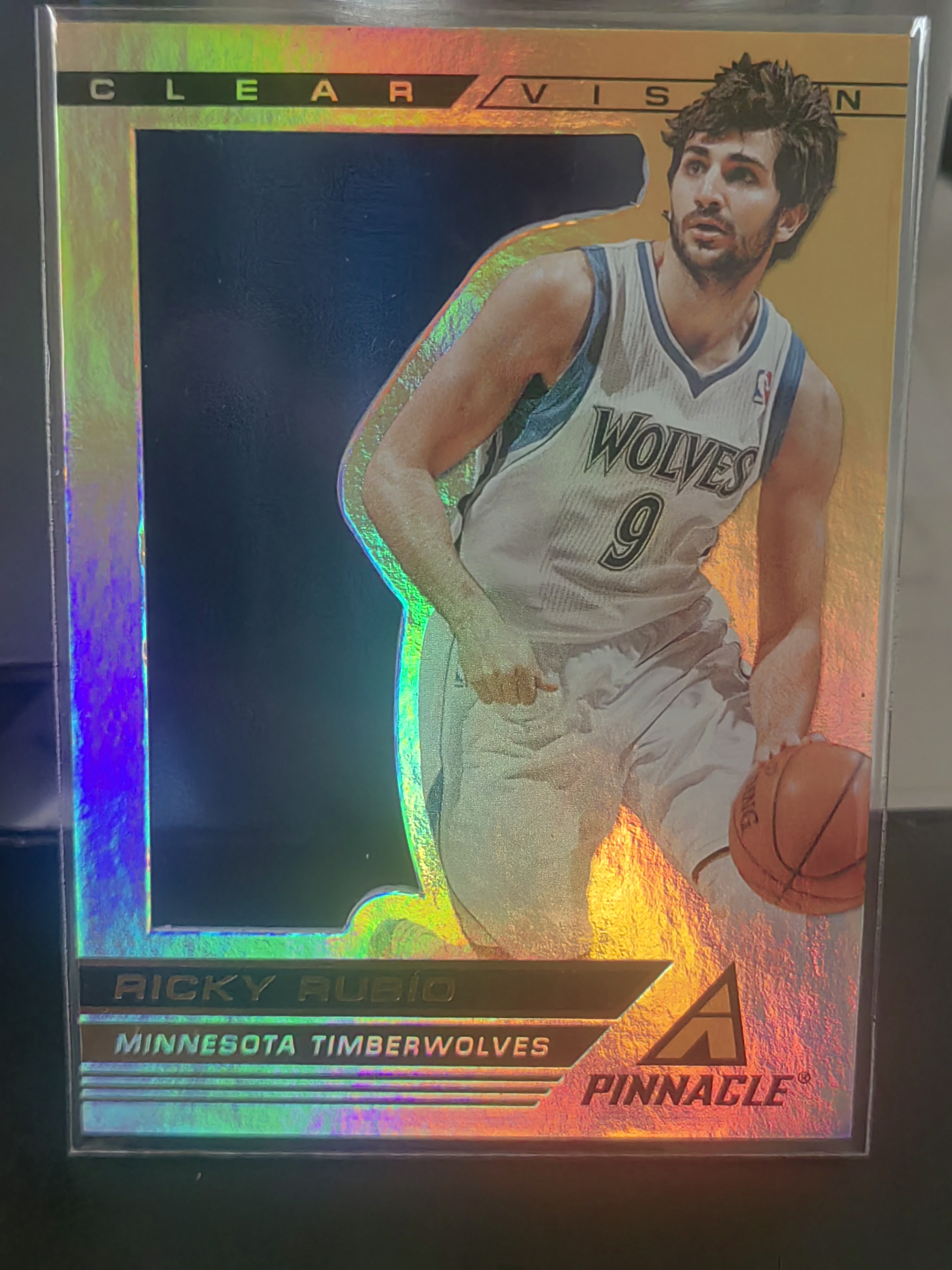 2013-14 Panini Pinnacle Ricky Rubio 巅峰 胶片 大比例 卢比奥 森林狼 篮 白边白角 不保卡品 卡品如图