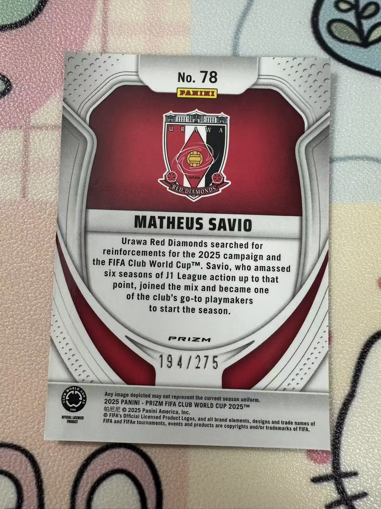2025 Panini Prizm FIFA Club World Cup 世俱杯Pz RC Matheus Savio 新秀 蓝折 马特乌斯萨维奥 194/275编 不保卡品【猴哥】