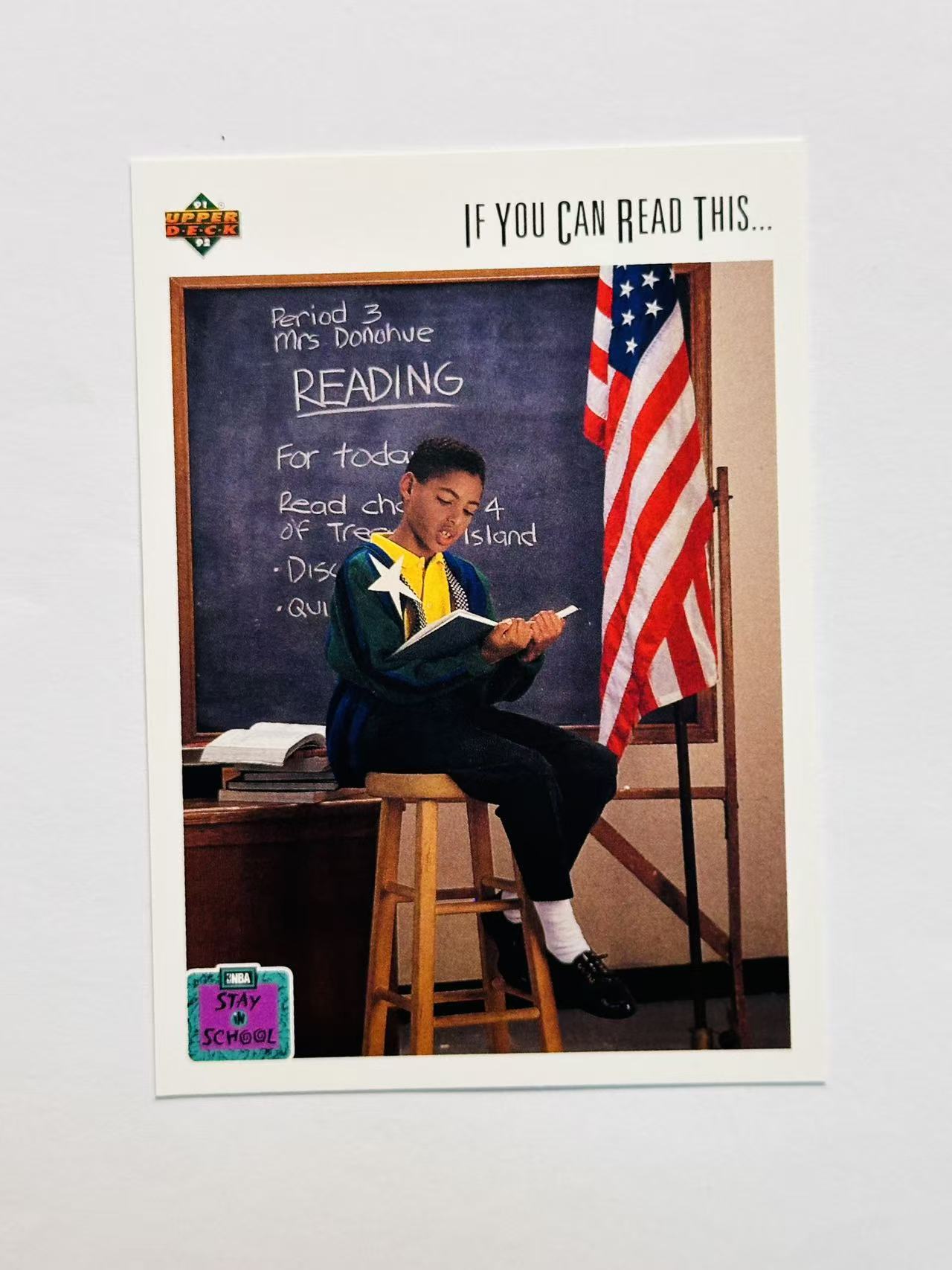 1991 Upper Deck nba Michael Jordan 嘿嘿代卖 历史第一人 stay in school 特卡 迈克尔 乔丹 公牛 篮球之神 飞人 经典老特 收藏必备