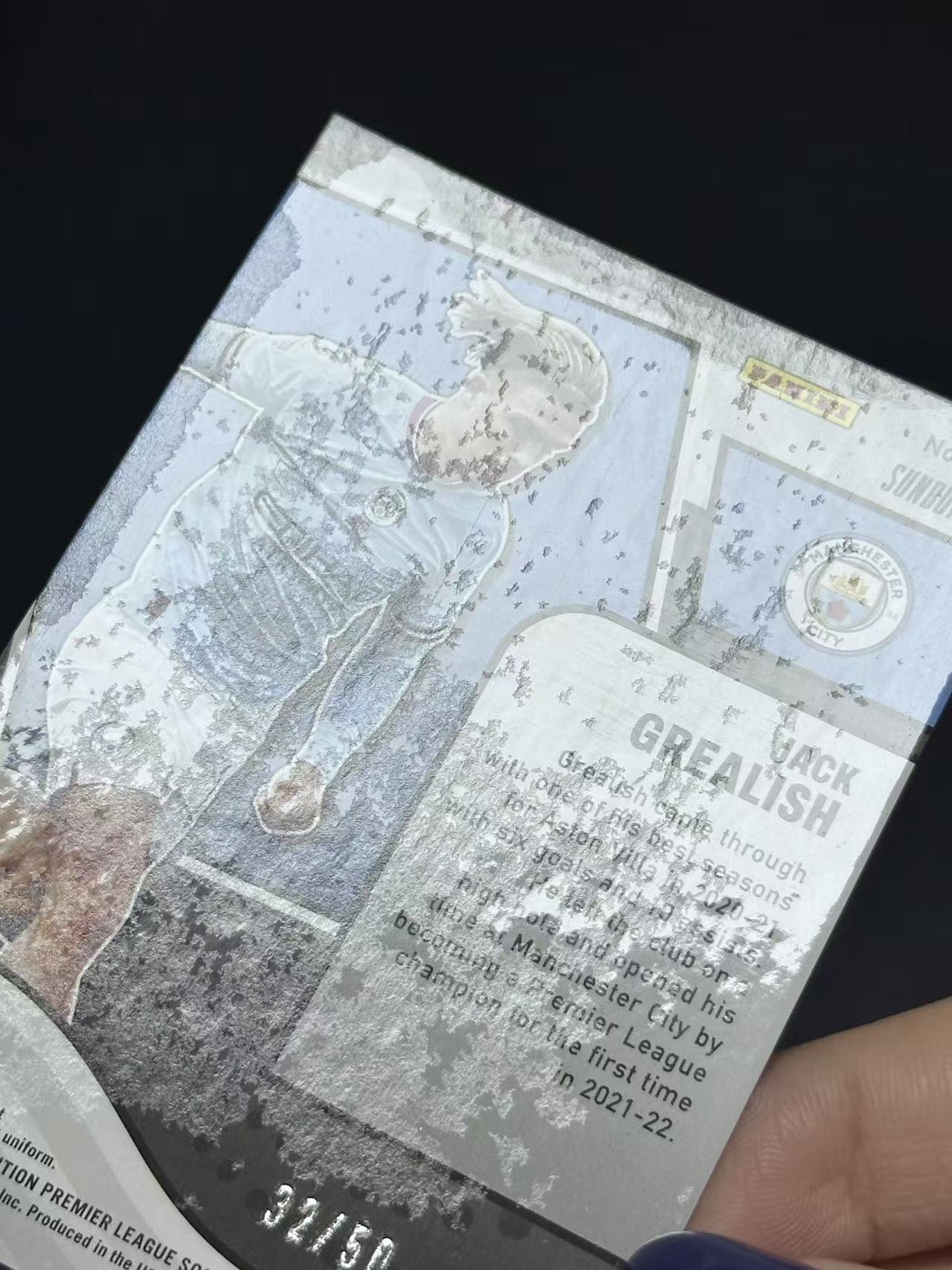 2022-23 Panini Revolution Jack Grealish 【哆哆卡社】杰克·格里利什 50编 低编 太阳爆折 曼城英超 革命特卡 受潮瑕疵卡 卡品如图