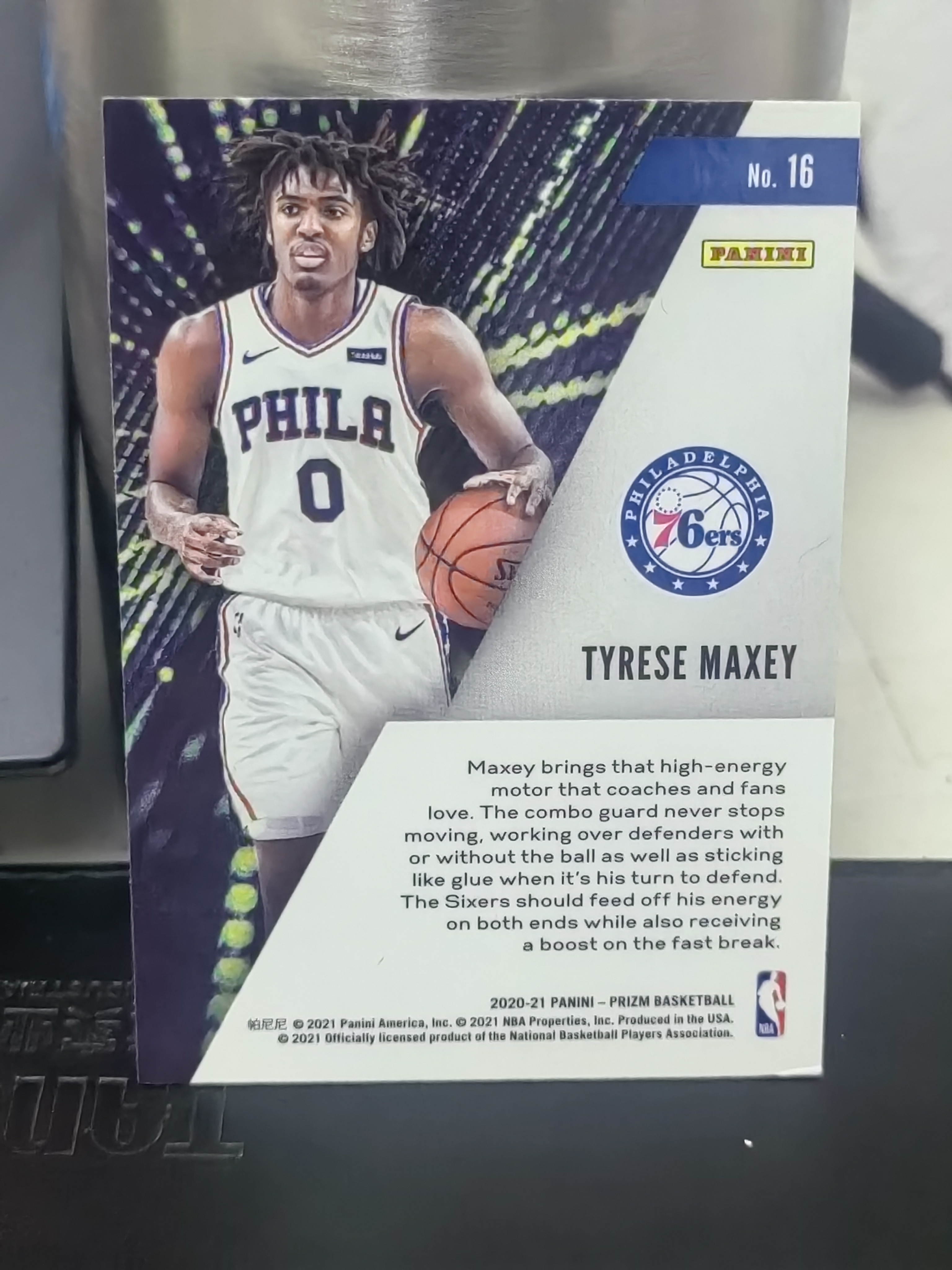 2020-21 Panini Prizm Tyrese Maxey RC PZ 新秀 泰雷塞 马克西 76人 INSTANT IMPACT 即时影响力 特卡 篮 白边白角 不保卡品 卡品如图