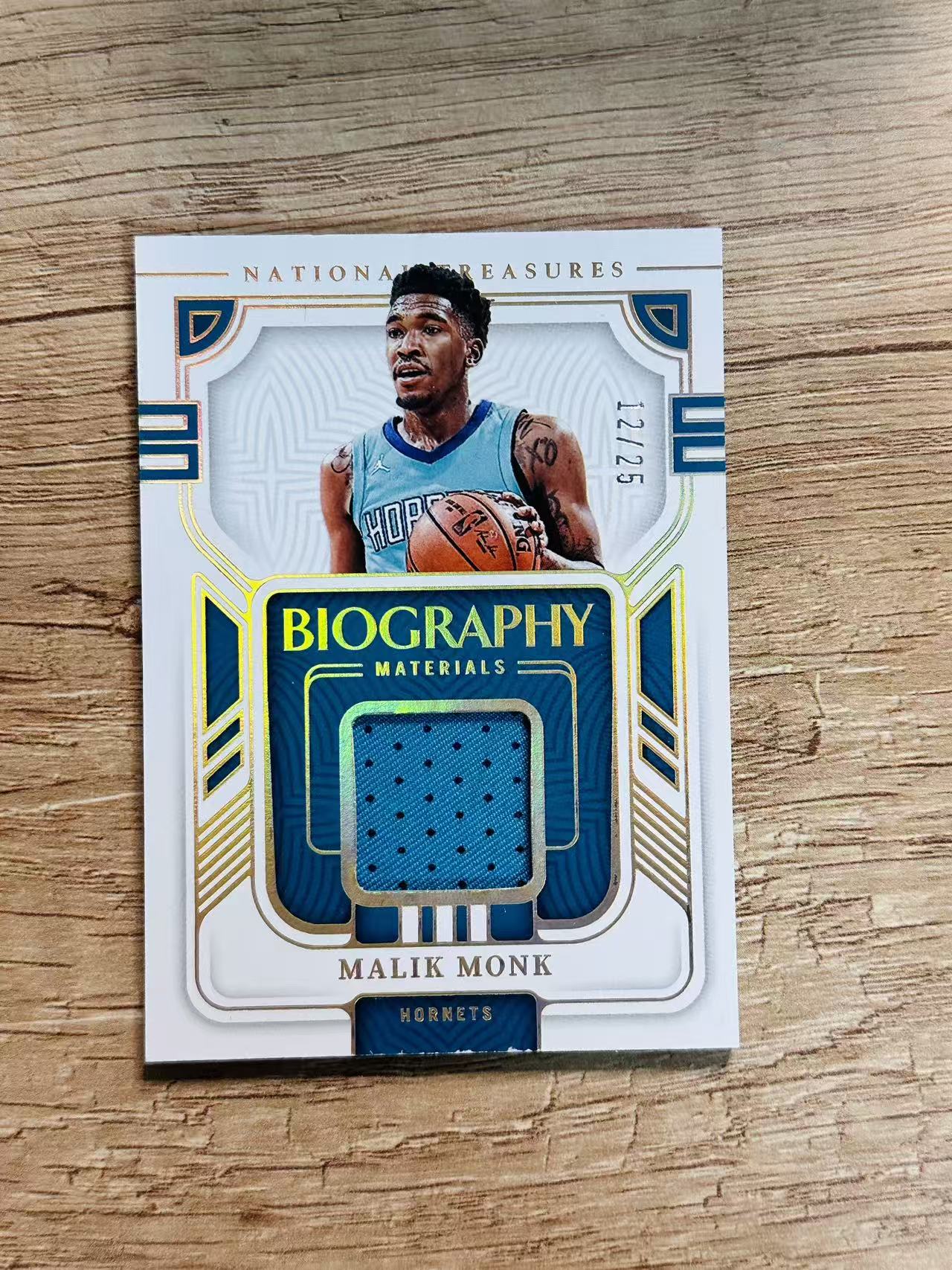 2022-23 Panini National Treasures Malik Monk 嘿嘿代卖 国宝 马利克 蒙克 球衣 物料 25编 黄蜂