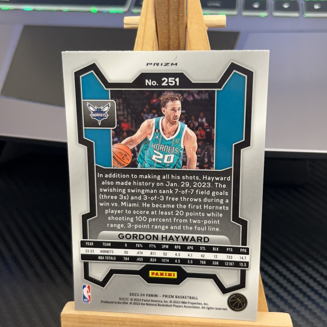 2023-24 Panini Prizm Gordon Hayward 戈登 海沃德 黄蜂 银折 折射 prizm系列 pz 卡品如图 凑图必备 值得收藏!免费代卖!