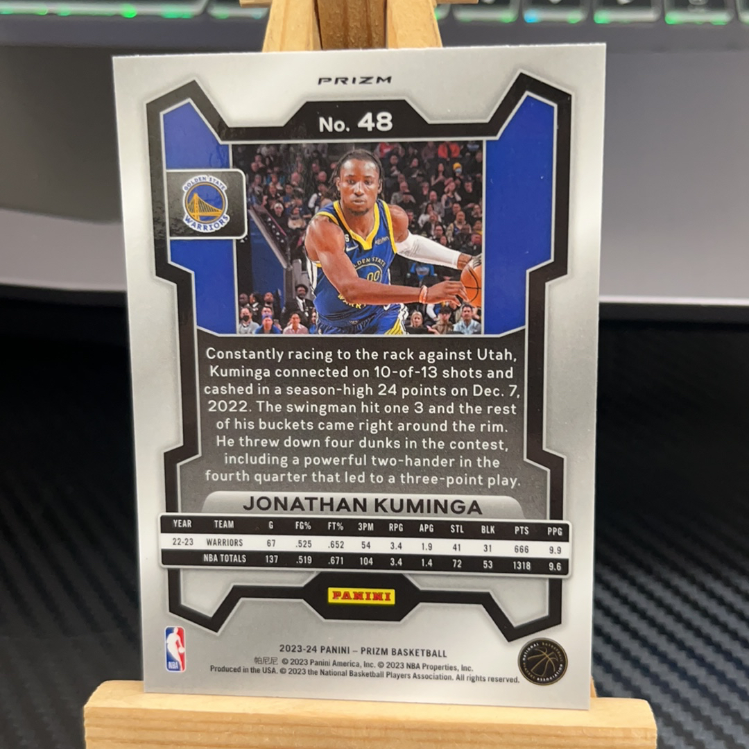2023-24 Panini Prizm Jonathan Kuminga 乔纳森 库明加 勇士 银折 折射 prizm系列 pz 卡品如图 凑图必备 值得收藏!免费代卖!
