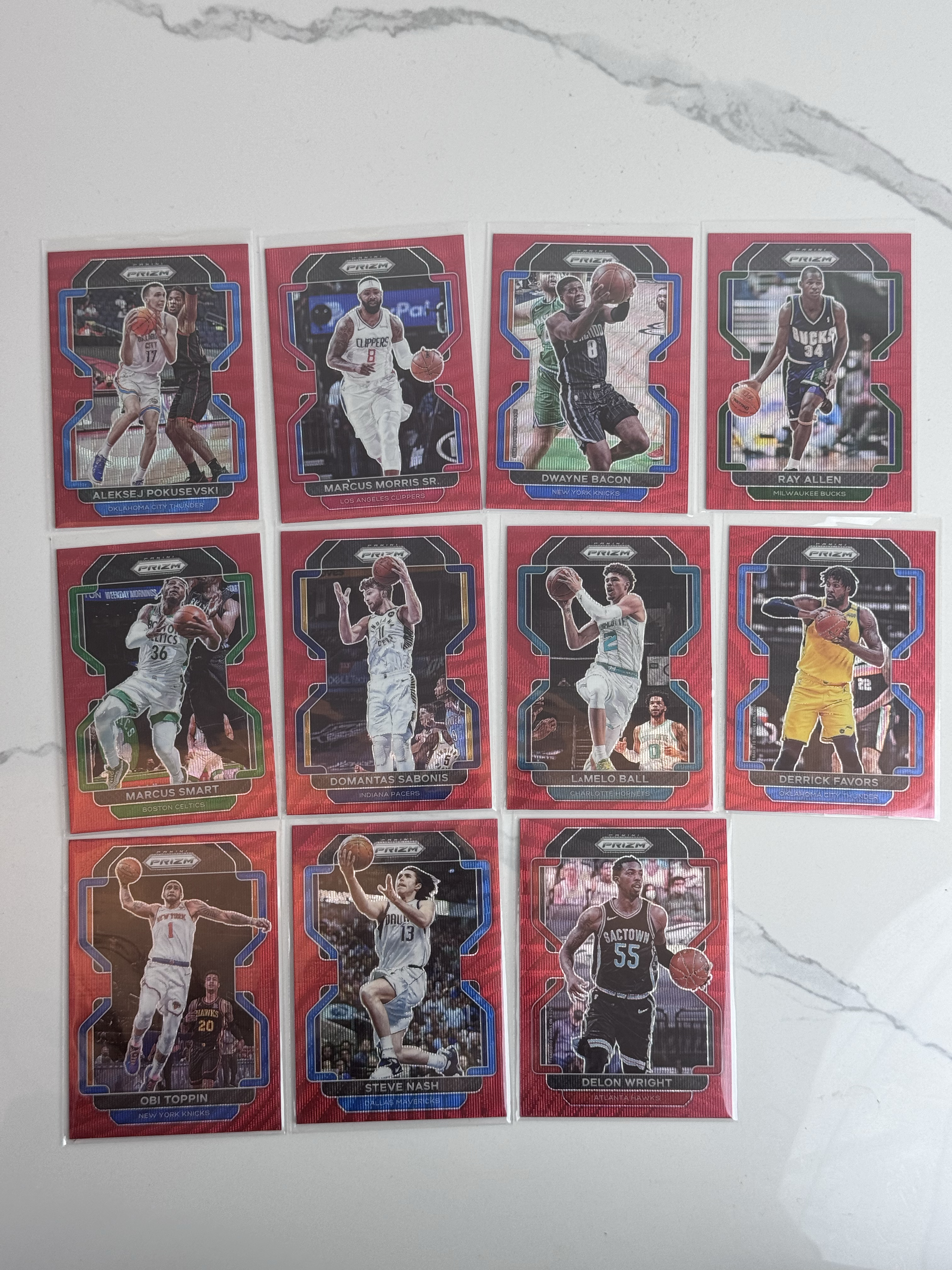 【Roseee代卖】2021-22 prizm 红波纹 折射 三球 纳什 托平 雷阿伦 萨博尼斯 等lot 易水寒2