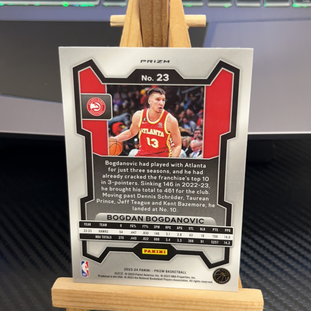 2023-24 Panini Prizm Bojan Bogdanovic 博格达诺维奇 老鹰 银折 折射 prizm系列 pz 卡品如图 凑图必备 值得收藏!免费代卖!