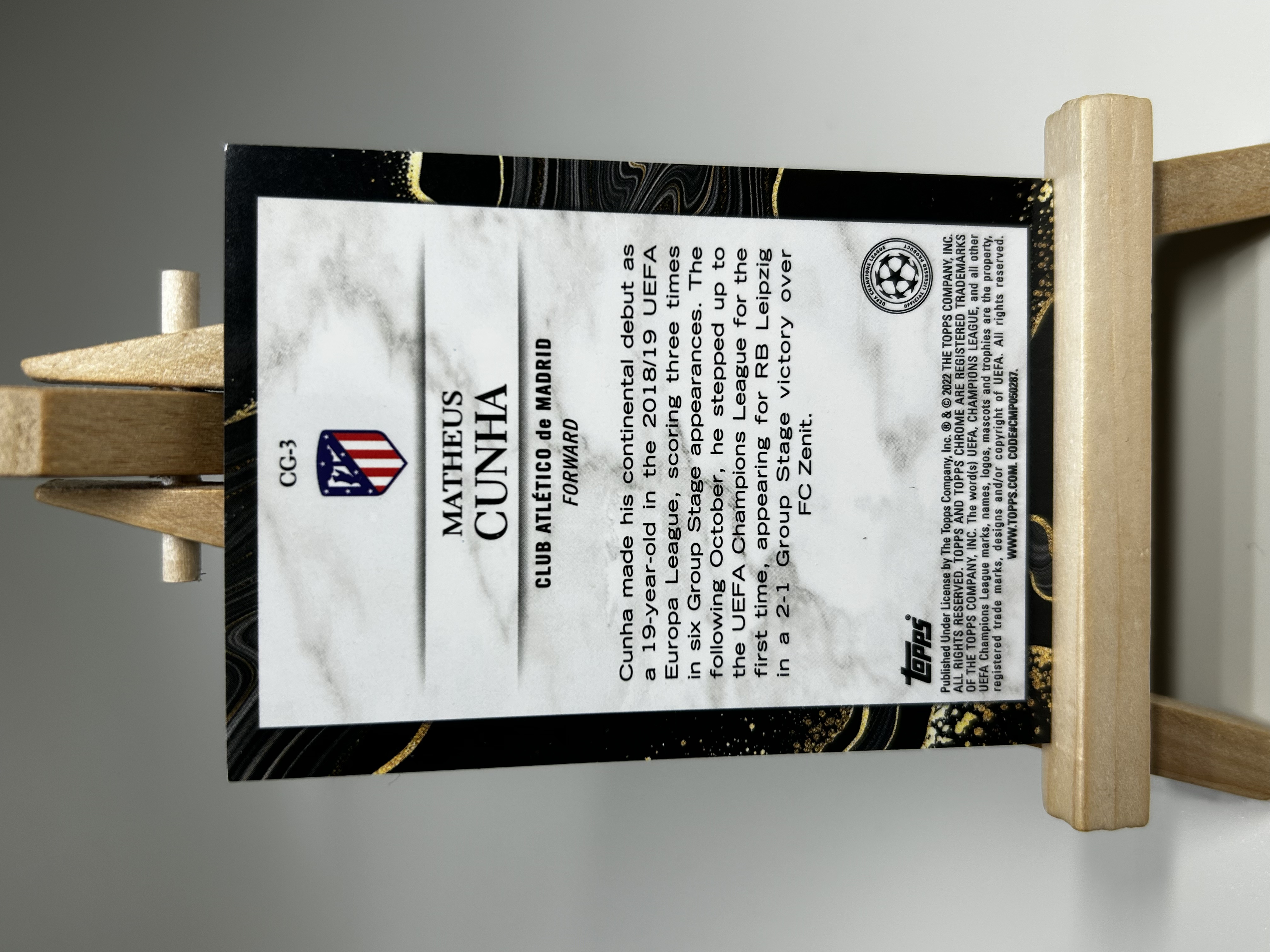 2022-23 Topps Chrome Matheus Cunha TC欧冠 库尼亚 马竞 马德里竞技 西甲 Glory 荣耀特卡 收藏必备 微瑕卡品如图