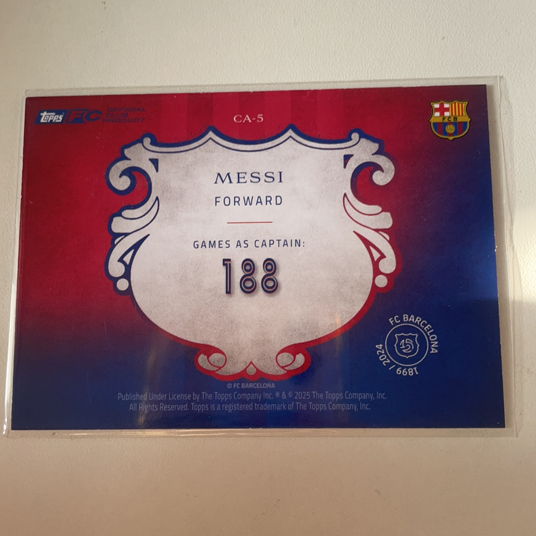 【小11代卖】2025 Topps FC Barcelona 125周年队盒 梅西 队长特卡阿根廷队长 世界杯冠军 球王卡品如图 寄付不累计