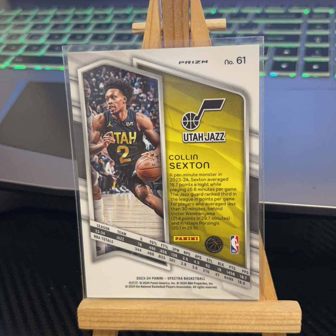 2023-24 Panini Spectra Collin Sexton 科林 塞克斯顿 爵士 折射 光谱 卡品如图 凑图必备 值得收藏