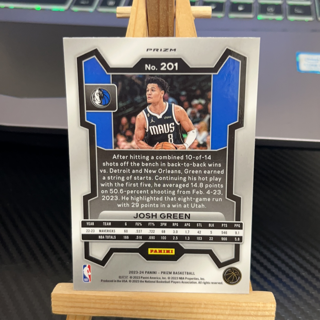 2023-24 Panini Prizm Josh Green 约什 格林 独行侠 银折 折射 prizm系列 pz 卡品如图 凑图必备 值得收藏!免费代卖!