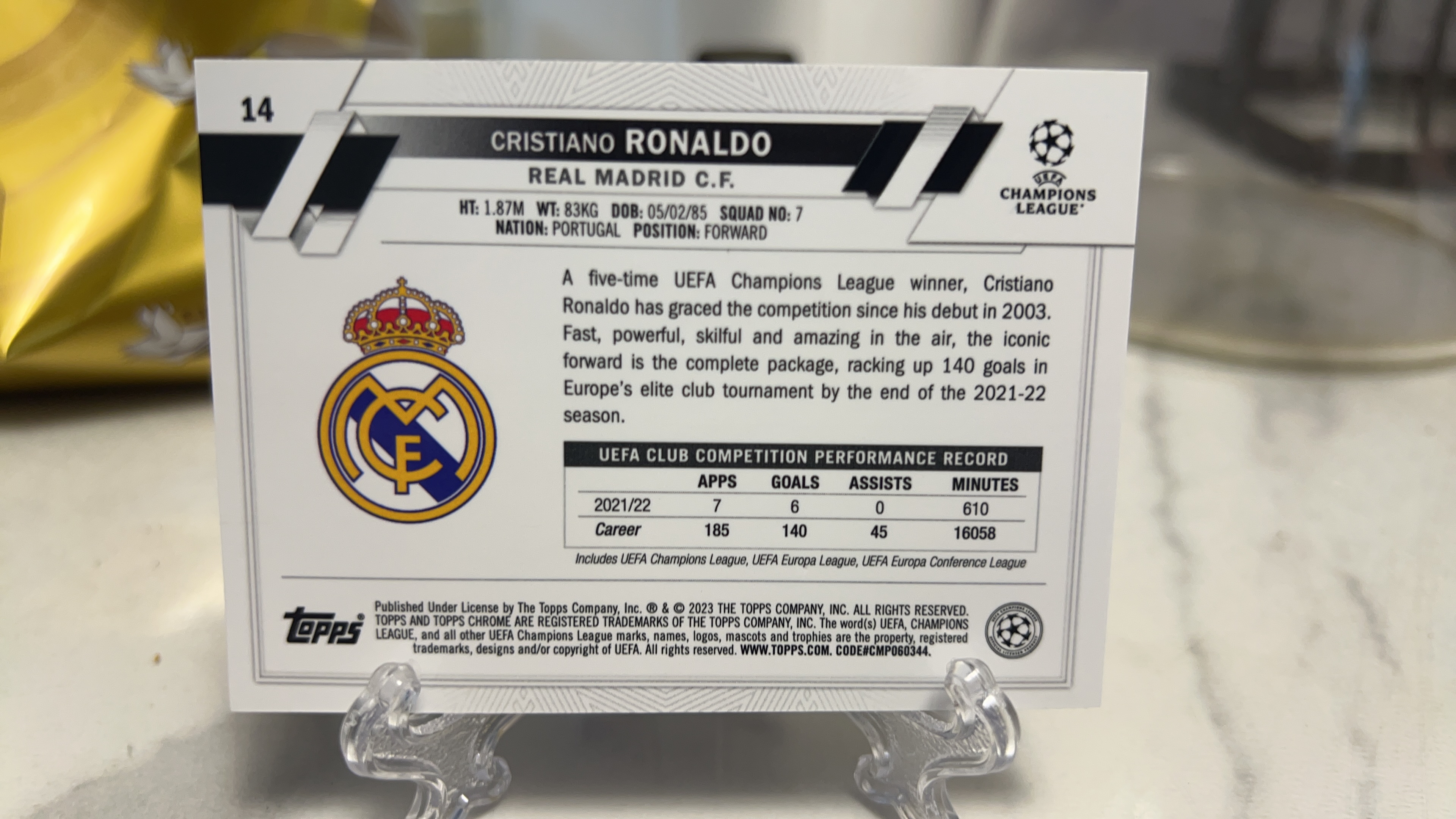 2023 Topps Chrome Cristiano Ronaldo 葡萄牙 皇家马德里 总裁 C罗 2023蓝宝石 SP插入 变化版 卡品如图 凑套收藏必备