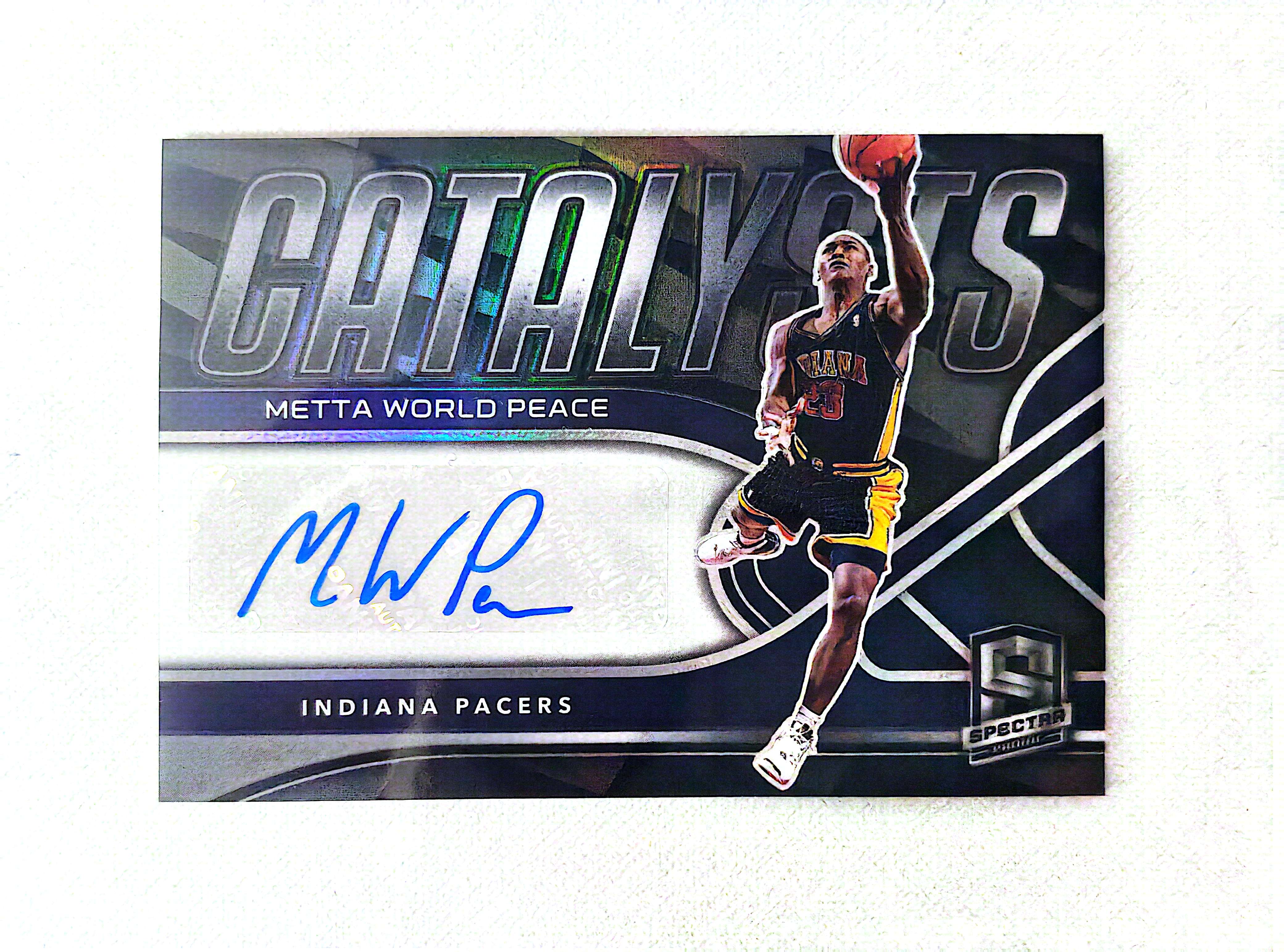 2021-22 Panini Spectra Ron Artest 步行者 湖人队 名宿 罗恩 阿泰斯特 慈世平 签字卡 签名卡 亲笔签名 科比老队友 收藏不可错过