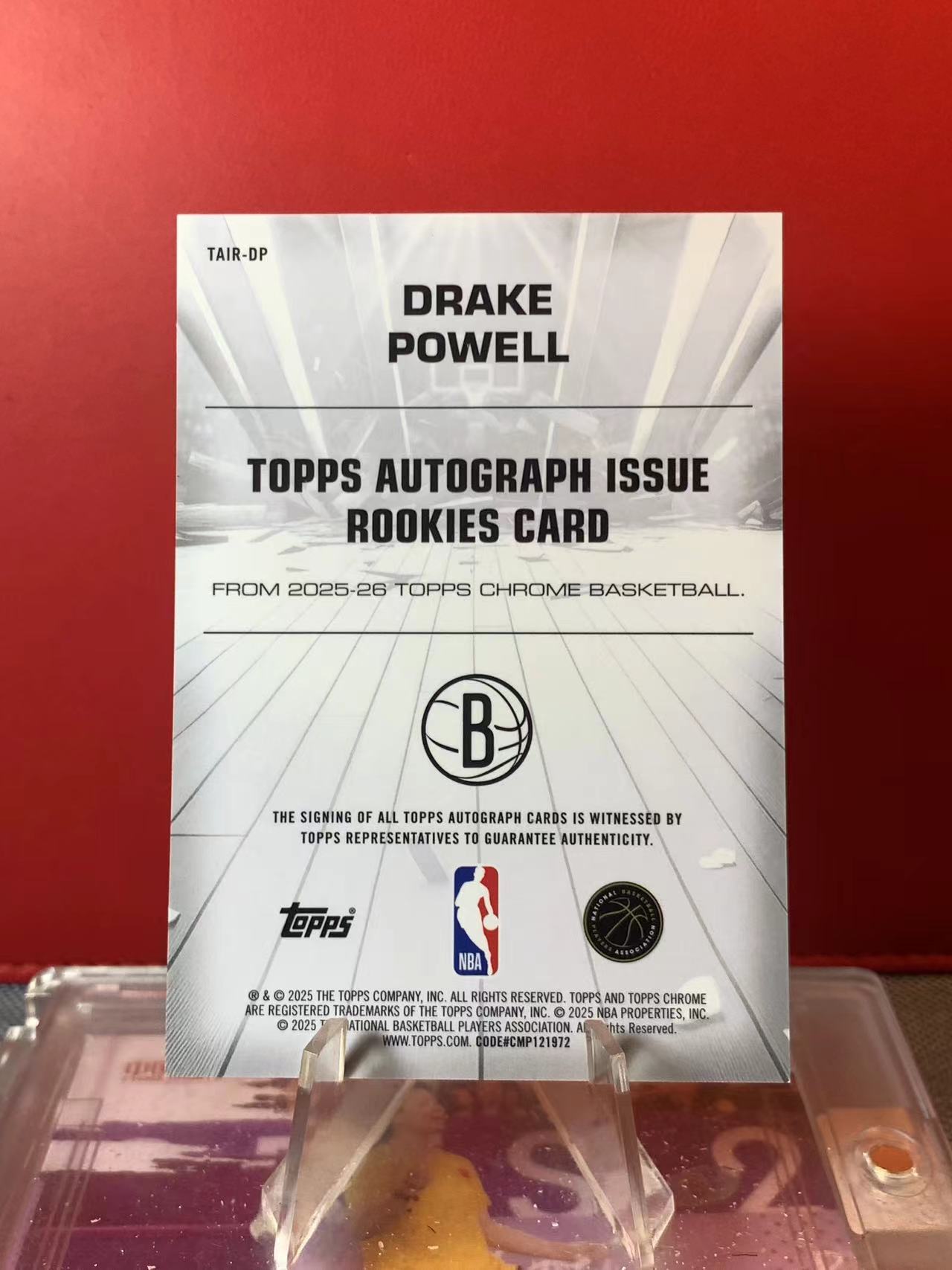 (詹叔代拍)2025 topps Chrome Drake Powell 篮网 德雷克 鲍威尔 RC 新秀 签字 地板签 卡品如图 顺丰寄付 i3