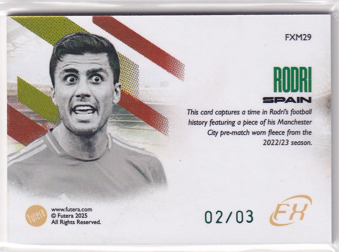 【thebighit】不累计004.2025 Futera FX 福特拉 西班牙 罗德里 小窗 球衣 低编 02/03编