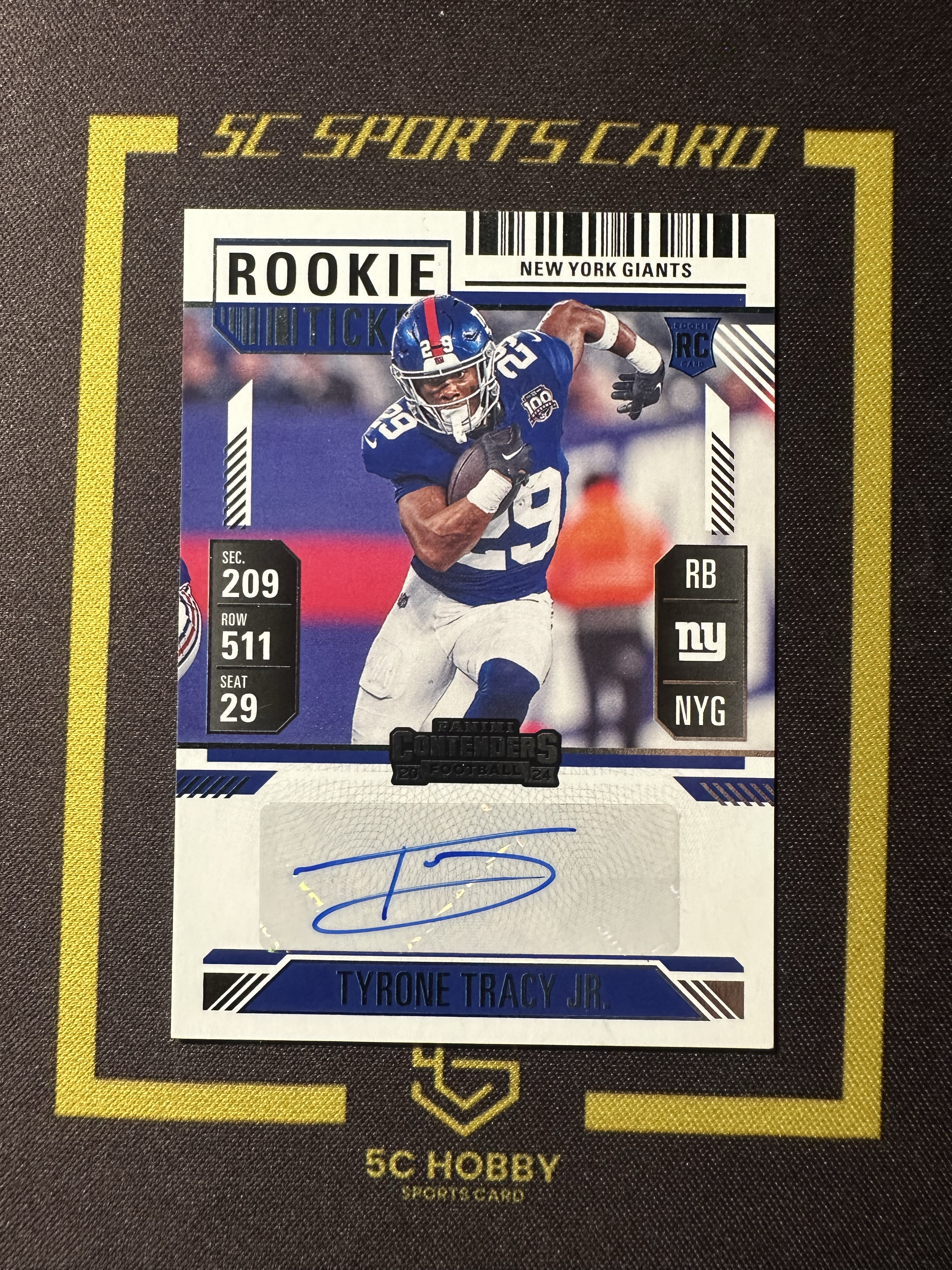 【主演出卡】2024 panini 橄榄球 contenders 球票系列 巨人队 新秀 Tyrone Tracy JR 球票 签字 卡品如图