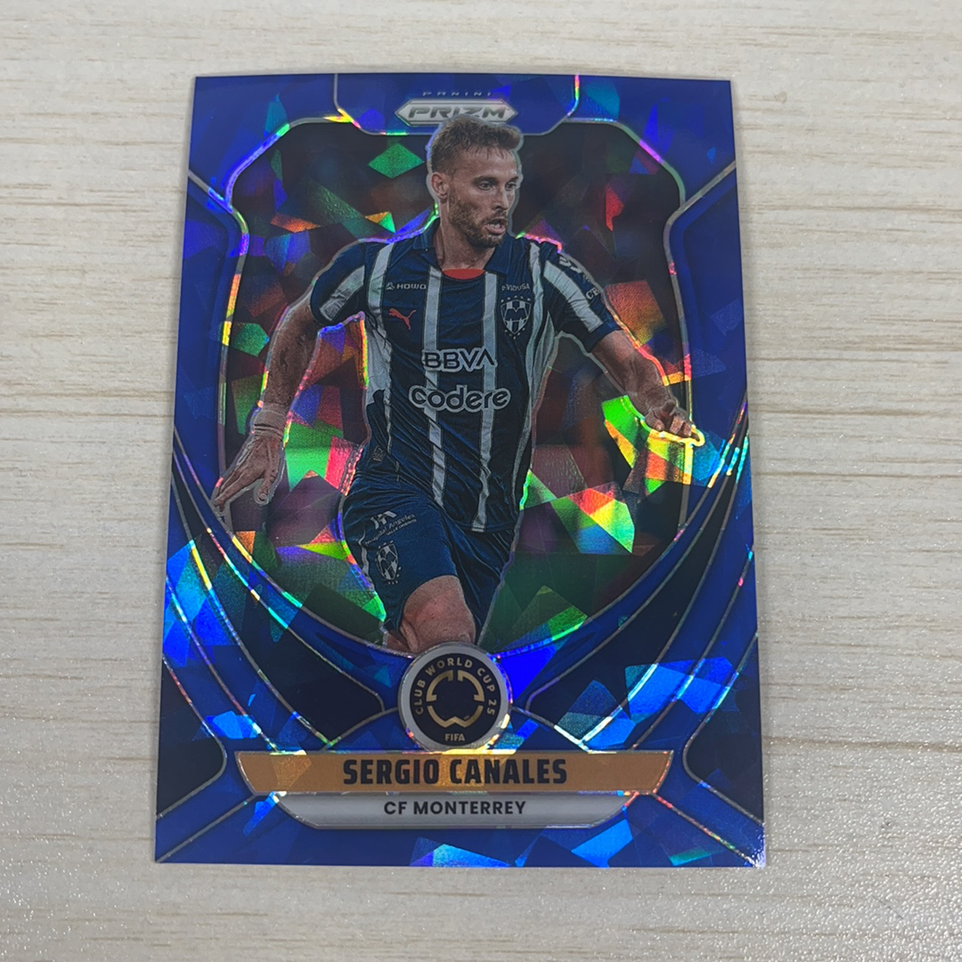 【小牛代拍】2025 Panini Prizm FIFA Club World Cup Sergio Canales 卡纳莱斯 蒙特雷 175编 蓝碎冰折 折射 元年 世俱杯 PZ 轻印如图(一哥)