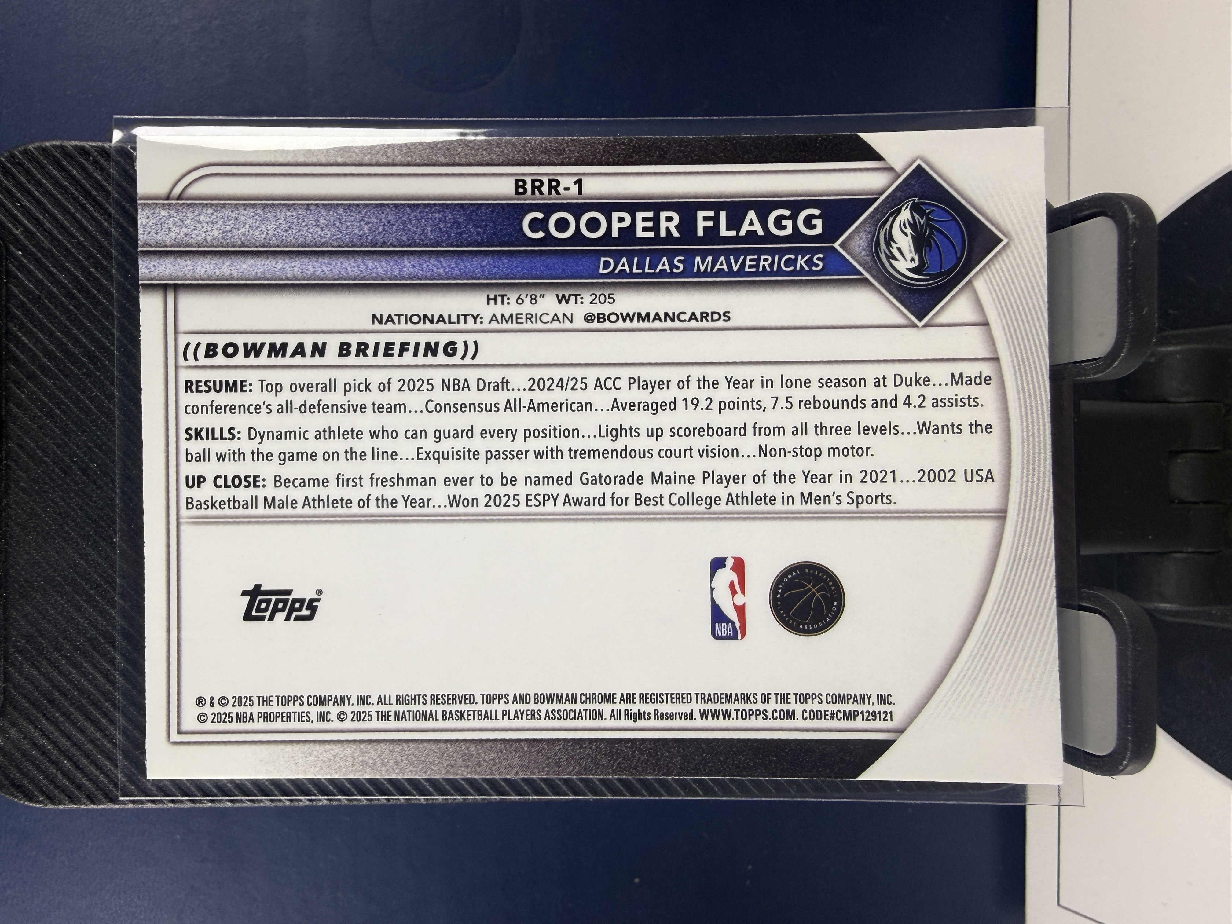 2025-26 Bowman Chrome Cooper Flagg 红RC 鲍曼 独行侠 新秀 库珀 弗拉格 比例 BRR-1 新人卡 收藏必备 (海绵)