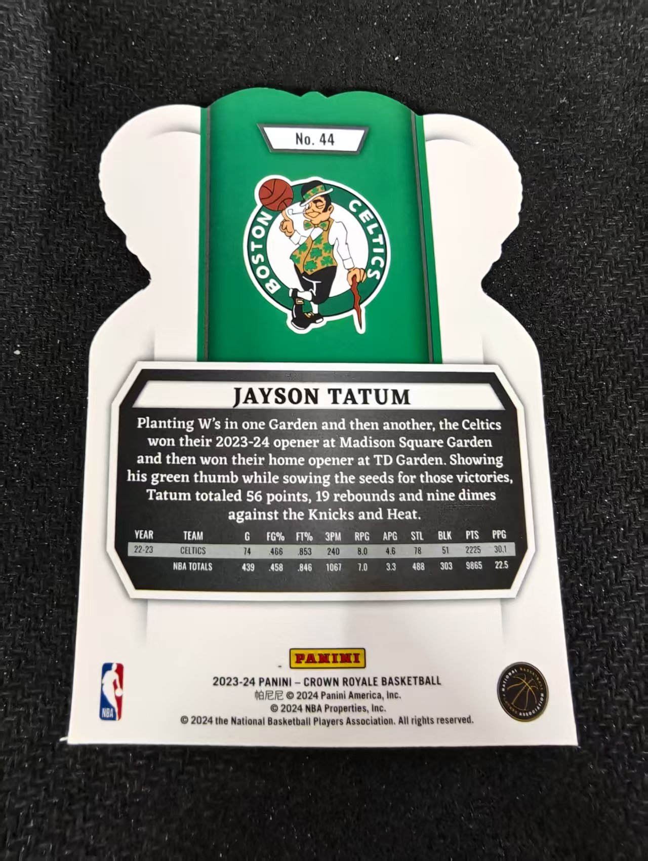 2023-24 panini Crown Royale Jayson Tatum 皇冠 凯尔特人 杰森 塔图姆 獭兔 皇冠 异形 划痕 边角瑕疵 #44