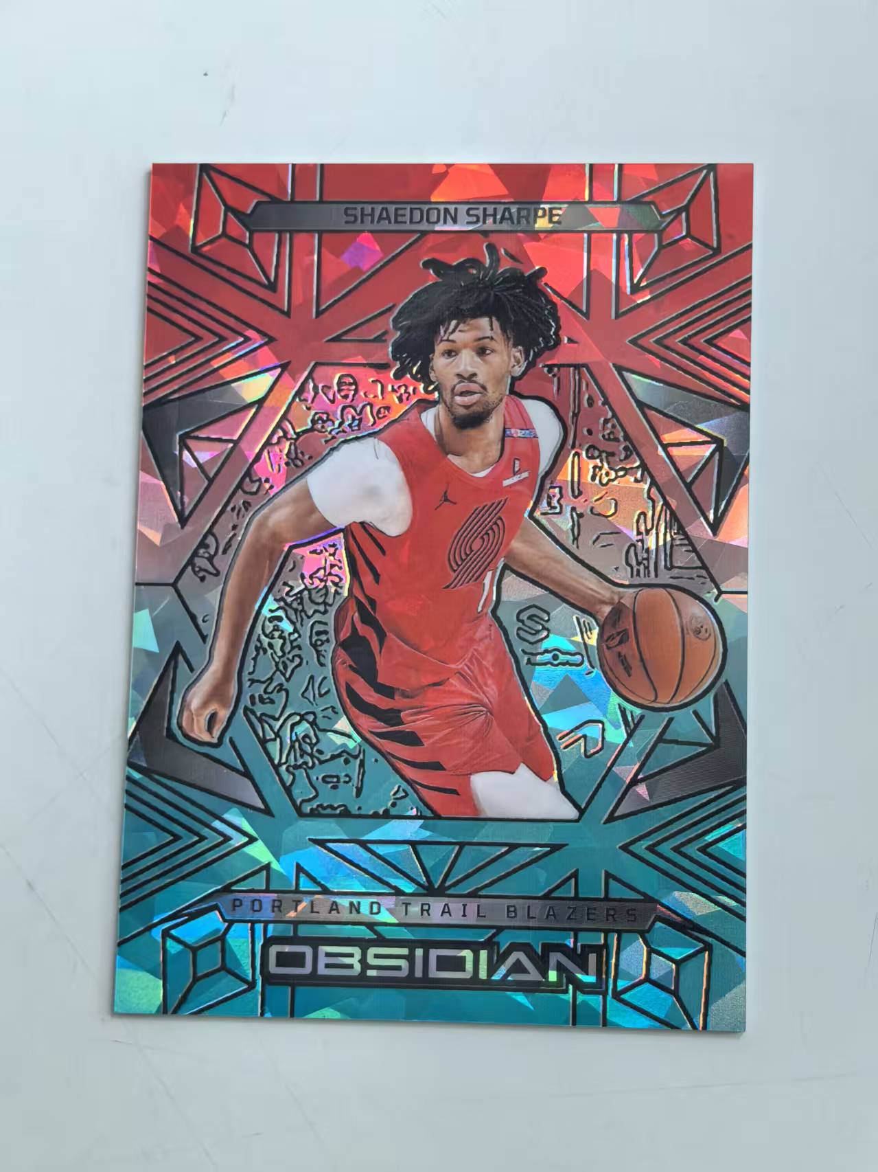 2024-25 Panini Obsidian Shaedon Sharpe #33 碎冰折 49编 开拓者 折射 【黑魔苏】