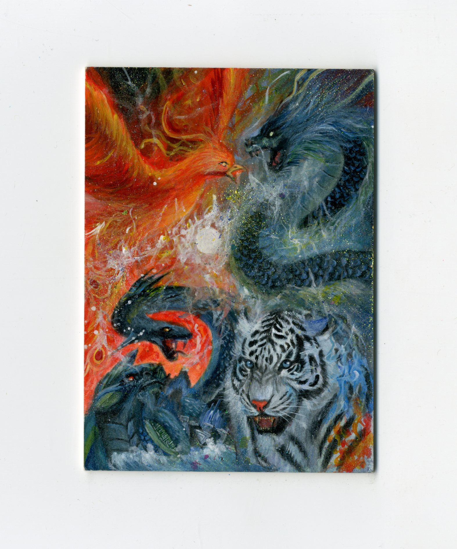 【Jackie杰基拍卖】绘之星工作室 五大神兽 手绘卡 1/1 画师: 米米(灯塔)