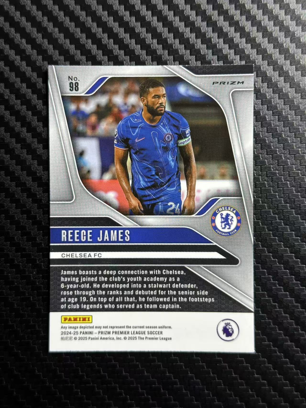 2024-25 Panini prizm Reece James 英超PZ 里斯 詹姆斯 切尔西 英格兰 黑白棋盘折 卡品如图 拍前看描述