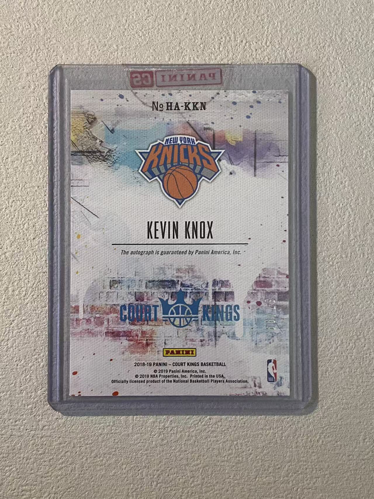 2018-19 Panini Court Kings Kevin Knox RC 油画 尼克斯 新秀rc 凯文 诺克斯 /99编 签字 卡签 继承签 收藏必备 原封夹