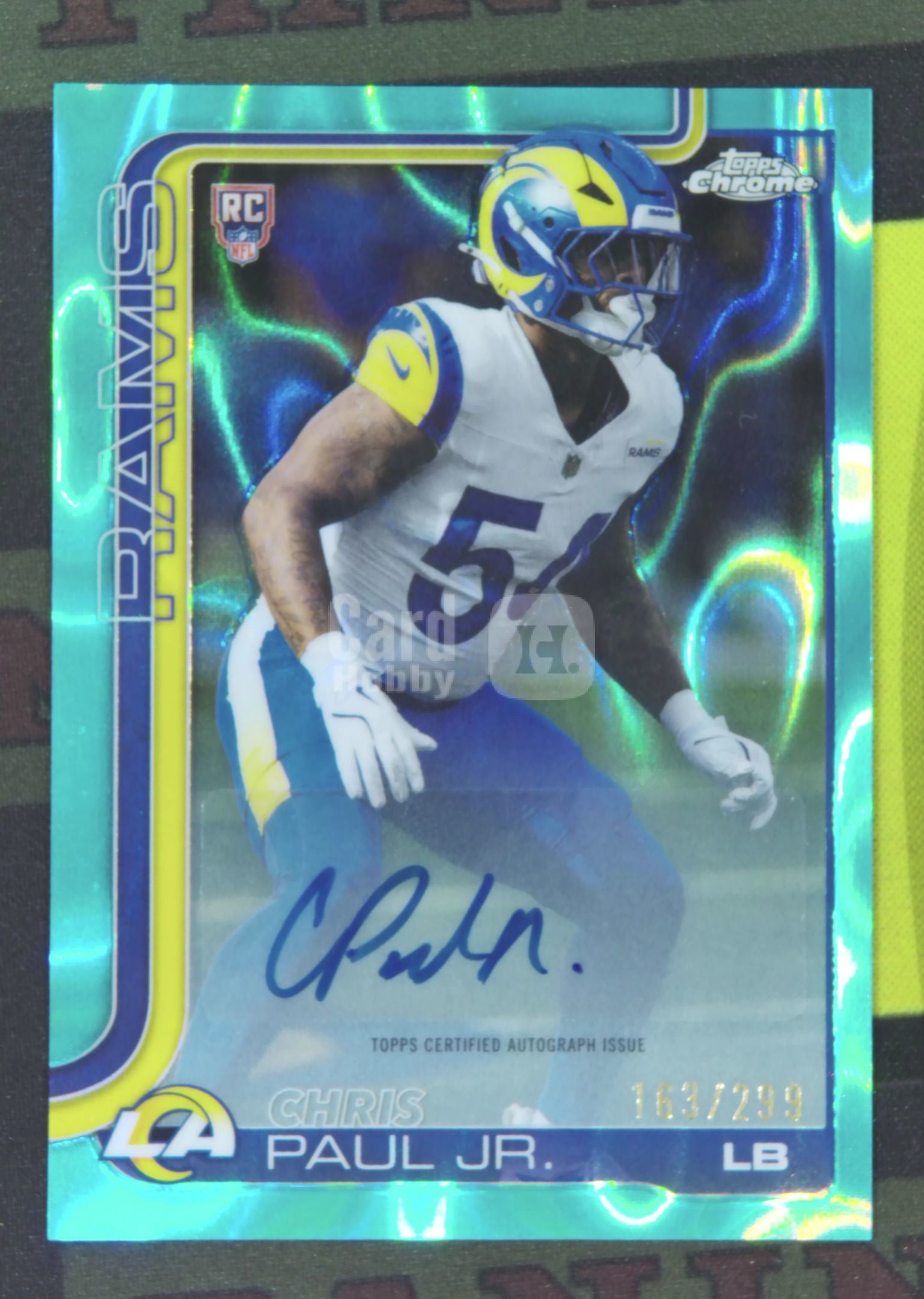 2025 Topps Chrome Chris Paul Jr. RC Nirvana Project 小克里斯 保罗 洛杉矶公羊 新秀 163/299 签字 青折 青熔岩 TC 卡品如图 CS星空