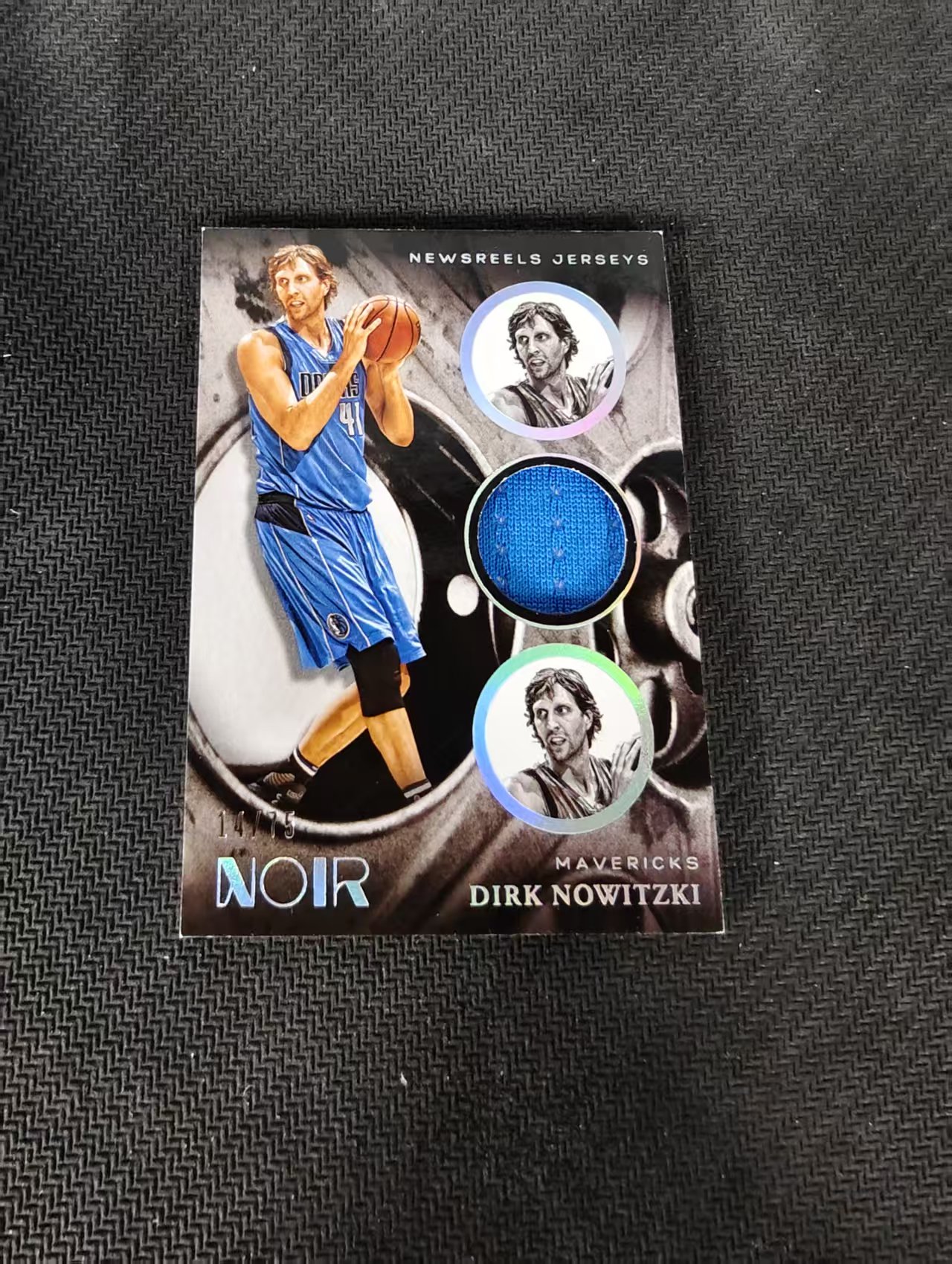 【可合并,不累计】2020-21 Panini Noir 达拉斯独行侠 小牛 Dirk Nowitzki 诺维斯基 75编 左轮 球衣卡 物料