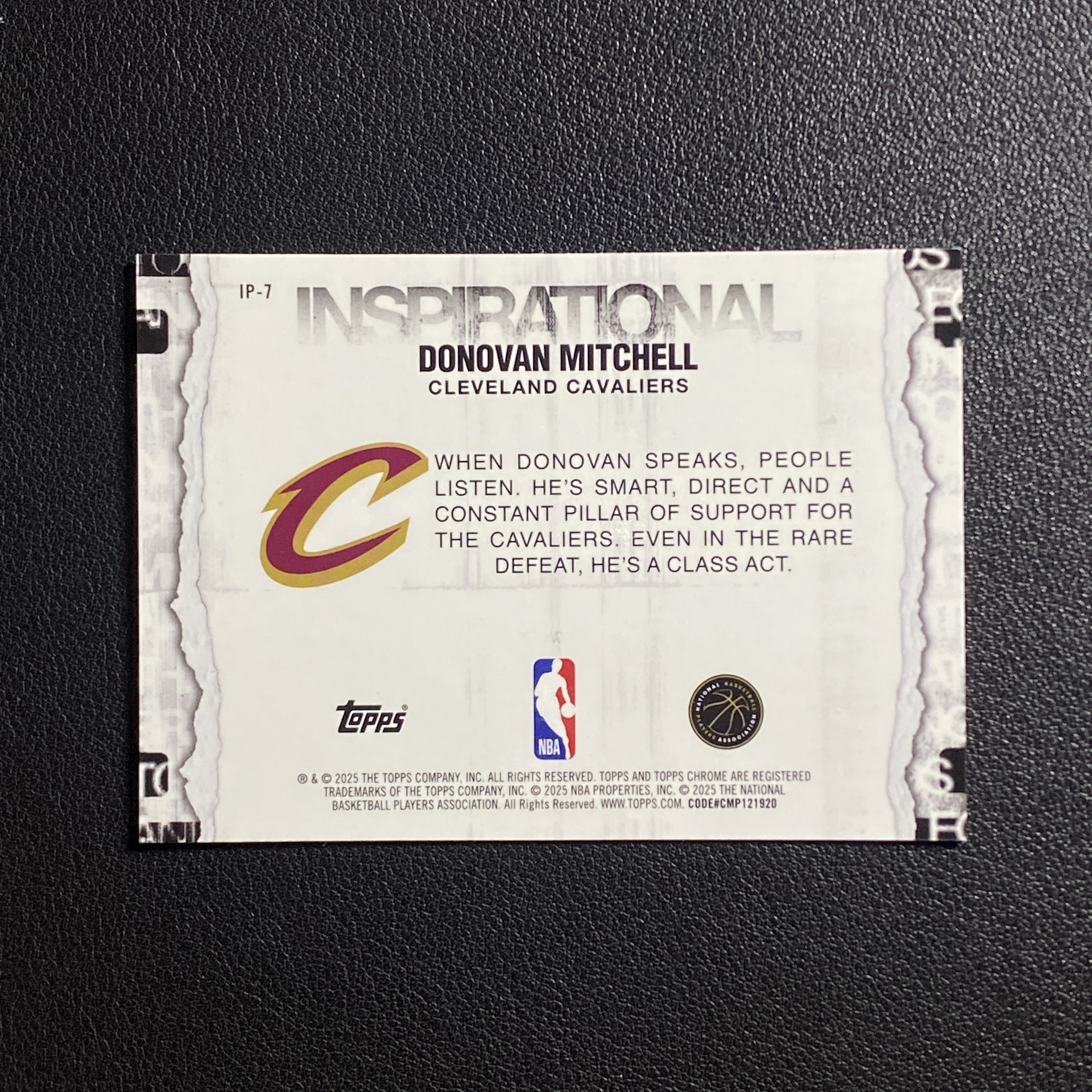 【伦子】2025 TOPPS CHROME 骑士 DONOVAN MITCHELL 多诺万 米切尔 199编 青折 自我描述特卡 INSPIRATIONAL 瑕疵见图 SAMM-11