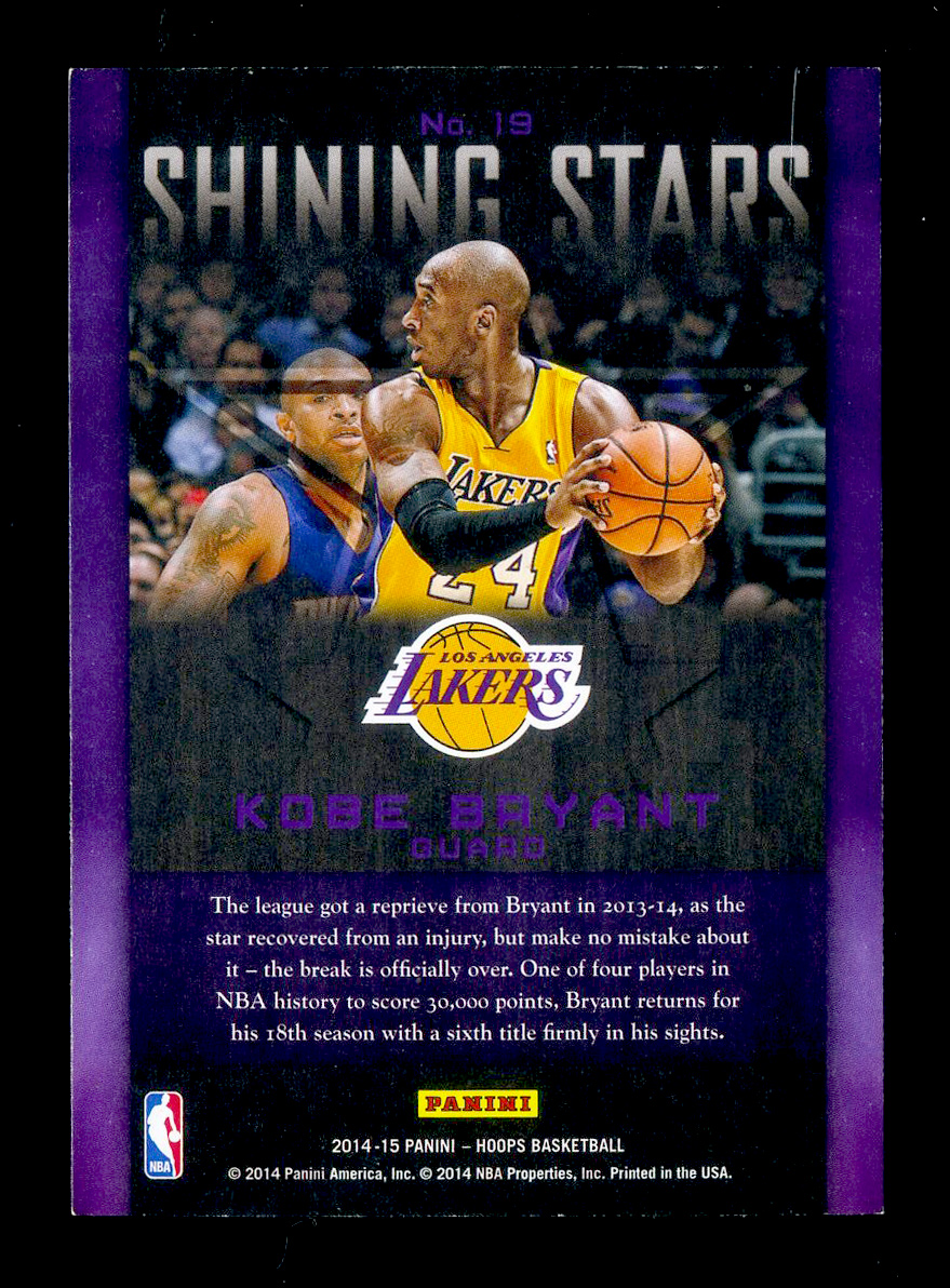 2014-15 Hoops Shining Stars Kobe Bryant科比布莱恩特伤愈复出联盟第四位“三万分先生”