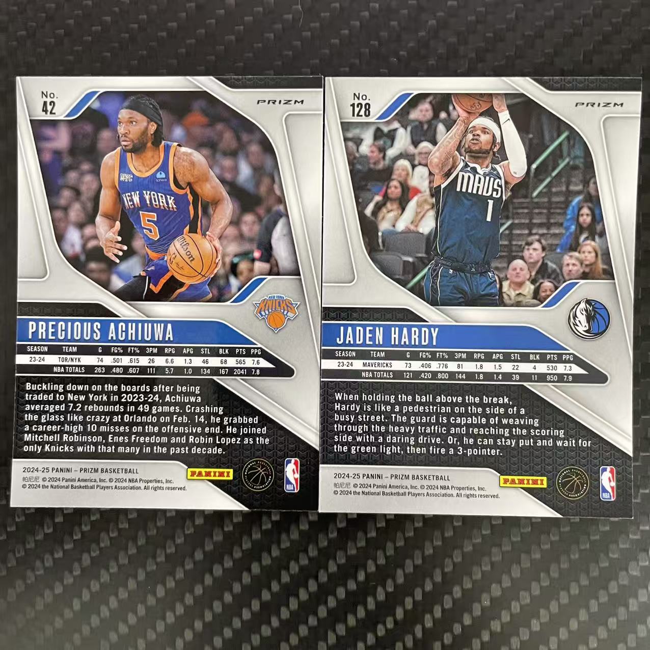 2024-25 Panini Prizm Jaden Hardy 【杰克森拍卖】lot2张 杰登 哈迪 独行侠 普雷舍斯 阿丘瓦 尼克斯 红点折 INS