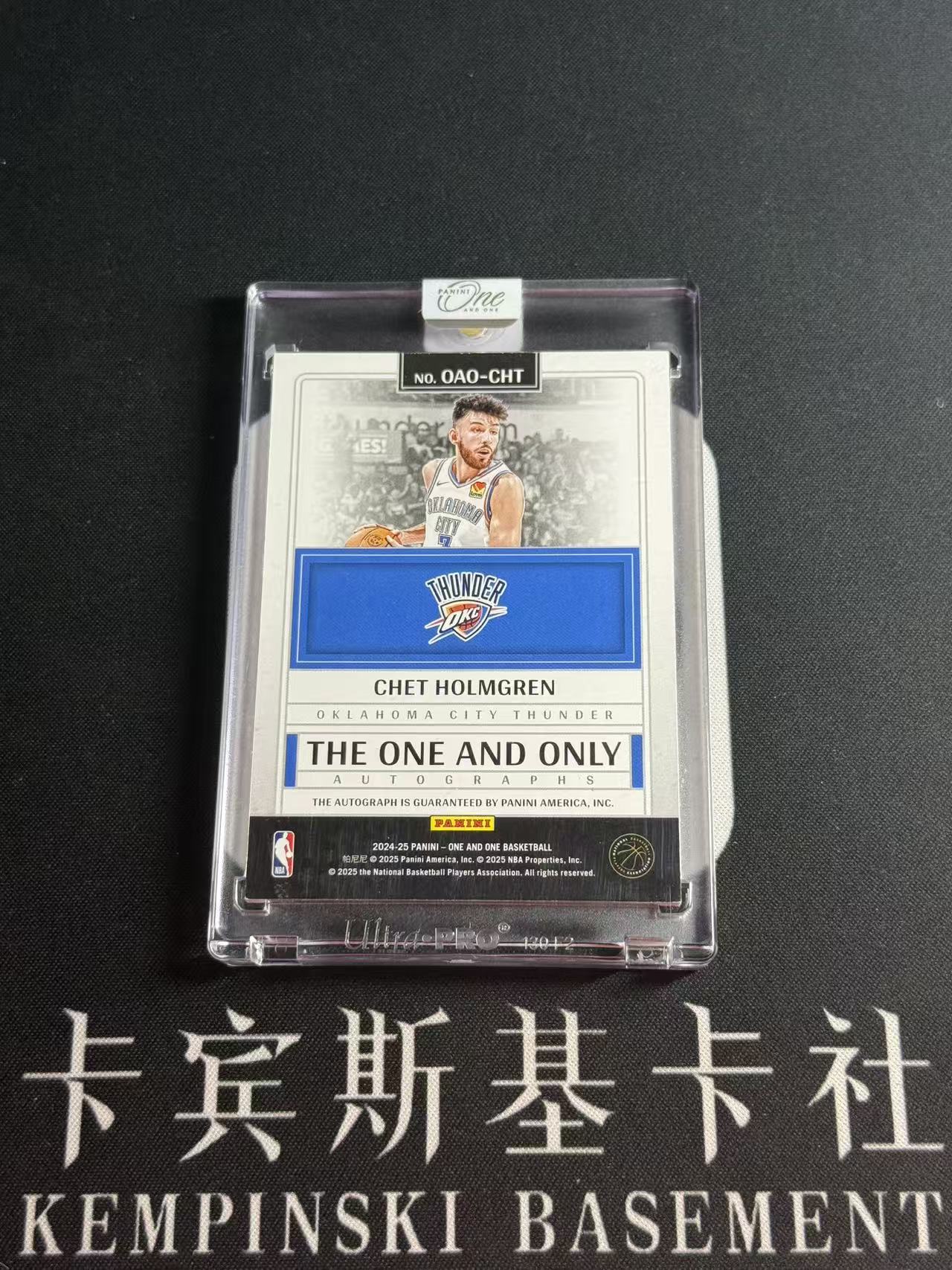2024-25 Panini One and One Chet Holmgren 【小来】切特 霍姆格伦 雷霆 SGA队友 总冠军 数据爆炸 末年ONE 49编 唯一签 原封砖ONE AND ONLY