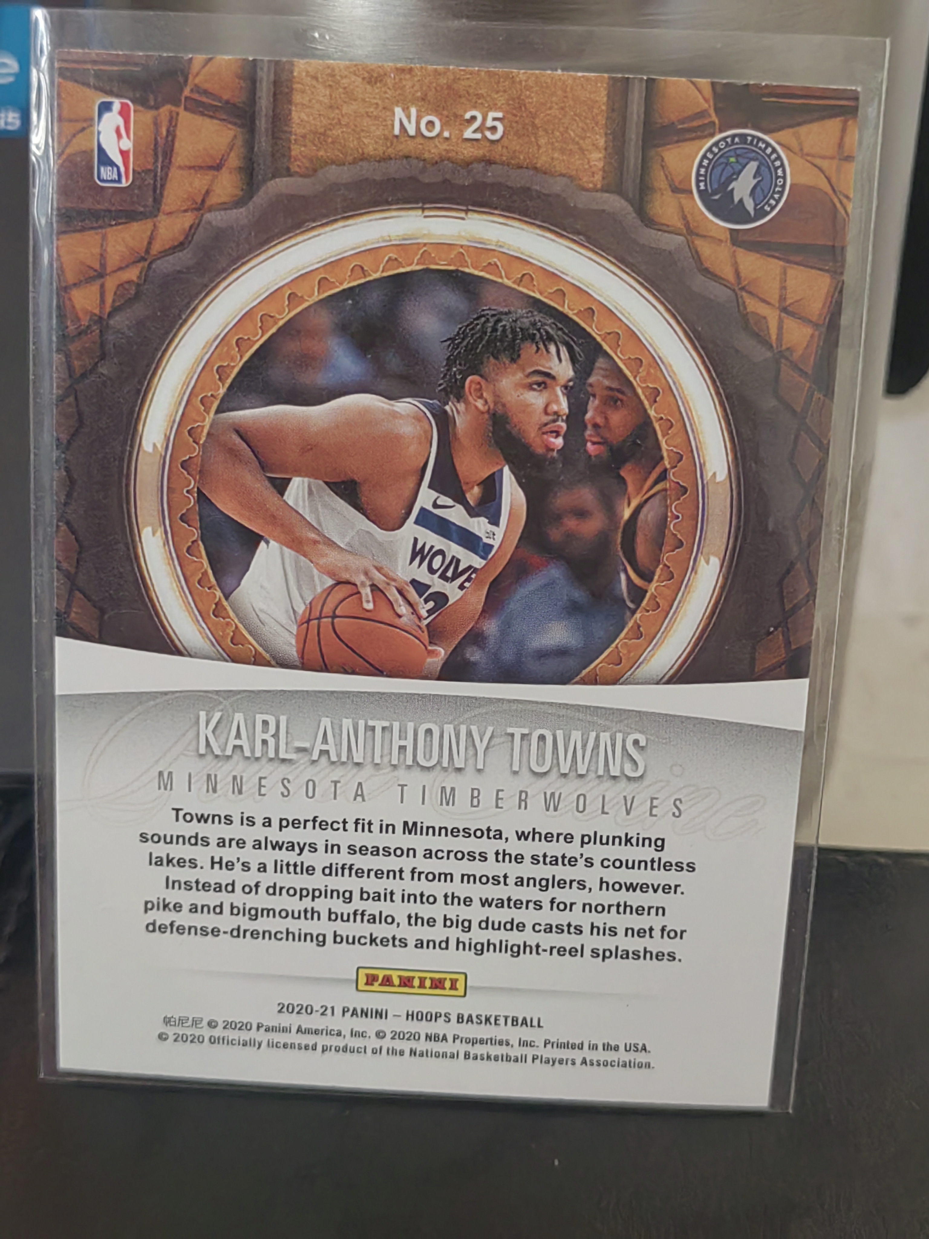 2020-21 Panini NBA Hoops Karl-Anthony Towns Hoops 卡尔安东尼唐斯 森林狼 银折 Prime Twin 篮 白边白角 不保卡品 卡品如图