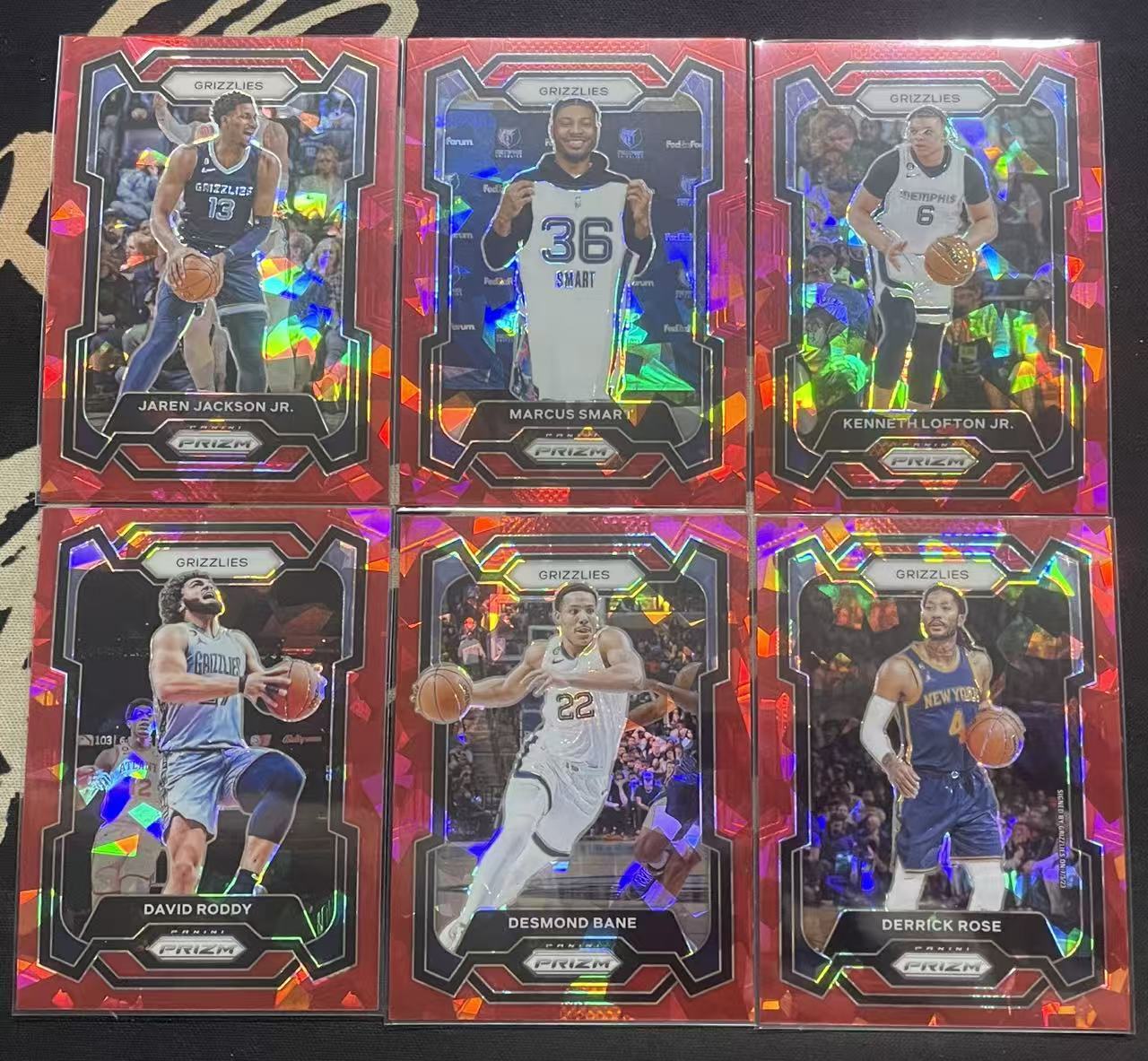 2023-24 Panini Prizm Derrick Rose 德里克·罗斯 戴斯蒙德·贝恩 贾伦·杰克逊 洛夫顿 斯玛特 大卫·罗迪 灰熊队 红碎冰 碎冰折 折射 pz 打包(猴子卡社)