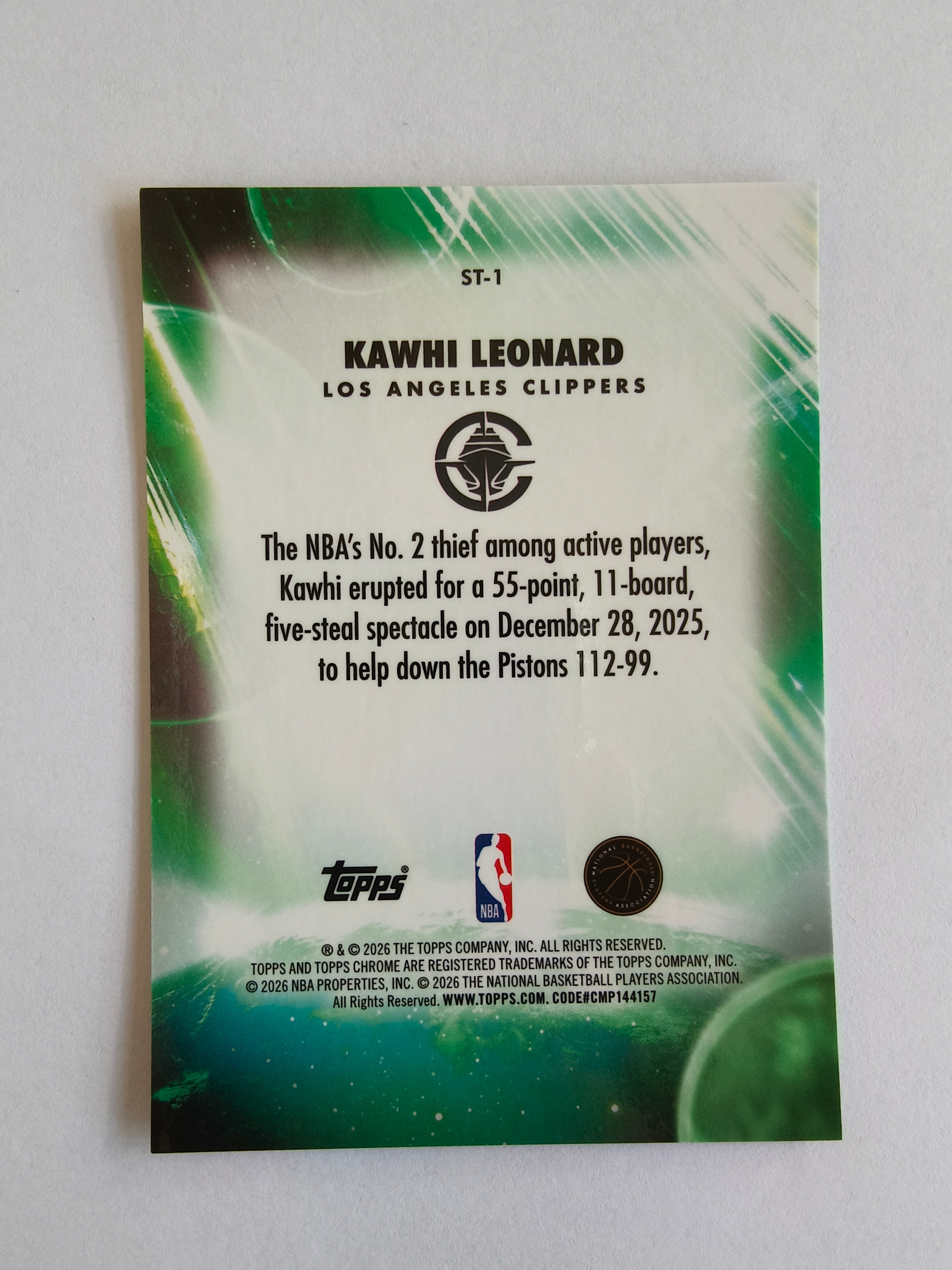2026 Topps Chrome Updates Kawhi Leonard NBA 快船 科怀 伦纳德 Stratospheric Stars 超凡球星 特卡 50编 卡品如图 TY568
