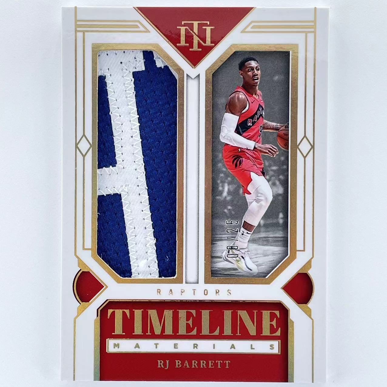 G 2023-24 Panini National Treasures RJ Barrett RJ 巴雷特 天之骄子 探花秀 尼克斯 国宝 08/25编 低编 Timeline 双色Patch GU落场物料 金平行 轻印如图 众孚欧阳@1