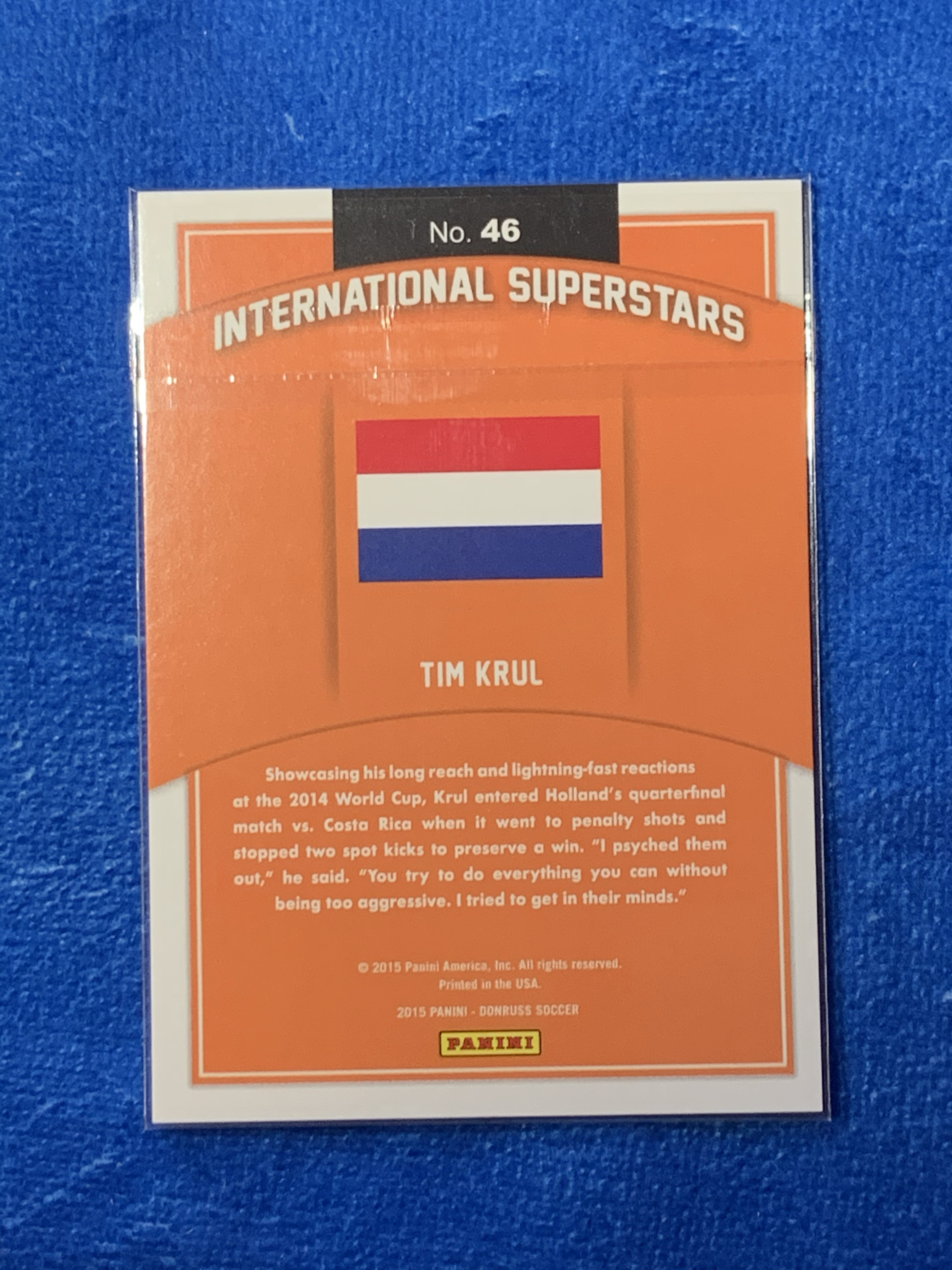 2015 Panini Donruss Krul 帕尼尼杜蕾斯门将特卡 荷兰Holland 克鲁尔 世界杯点球大战替补奇兵 纽卡斯尔Newcastle United 诺维奇Norwich 不保卡品
