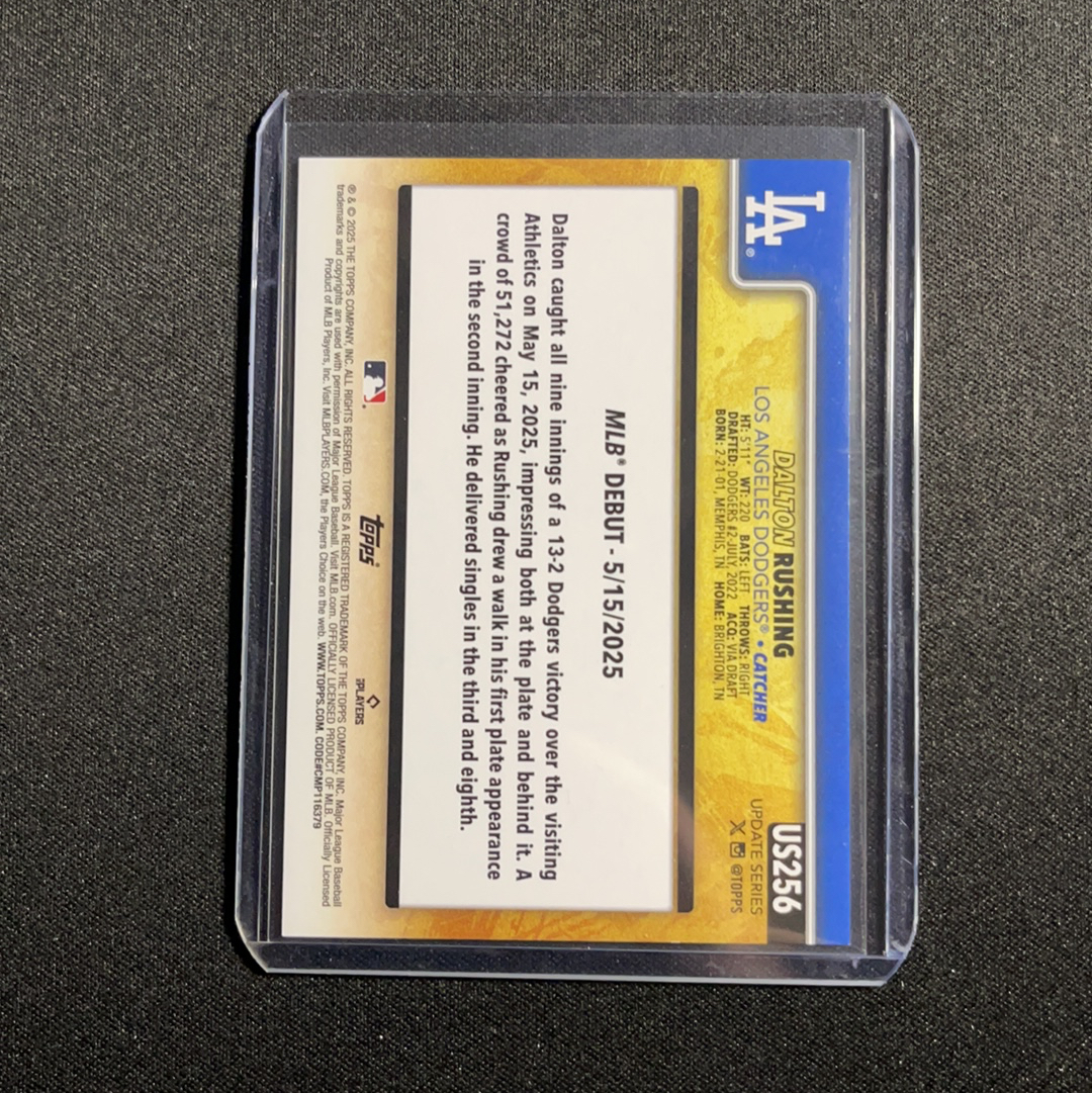 2025 Topps Update Dalton Rushing RC 道尔顿 拉辛 道奇 农场第一 首秀日 新秀 大比例变化版 金背 ssp 罕见【王】