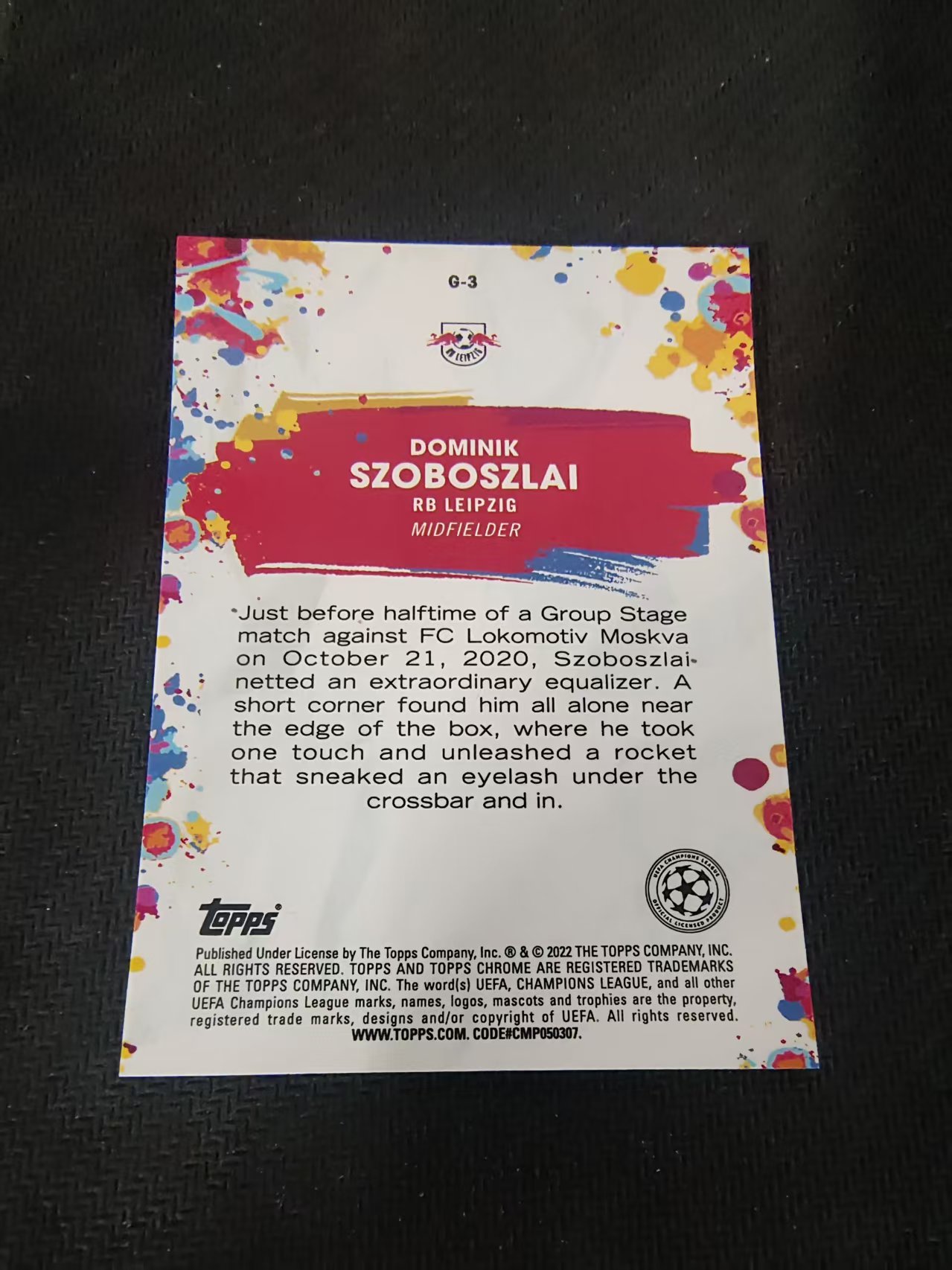 【可合并,不累计】2022 Topps Chrome Dominik Szoboszlai 欧冠 萨尔茨堡 索博斯诺伊 GOLAZO特卡 银折 划痕 边角瑕疵