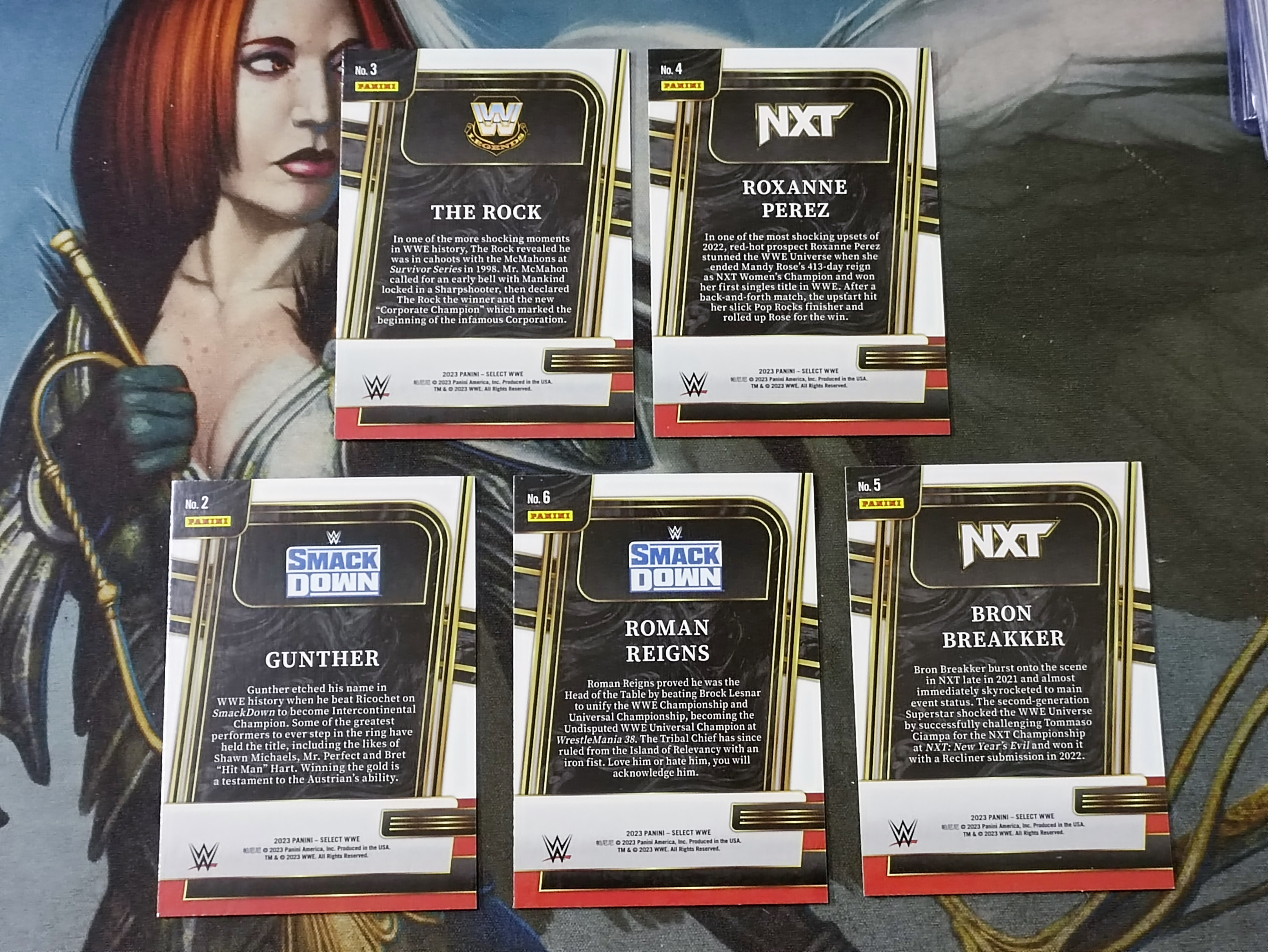 2023 Panini Select WWE The Rock 巨石强生/Roxanne Perez 佩雷斯 特卡 打包5张lot WWE 职业摔角(打包不保卡品)《苏州卡通》J【ANDY】