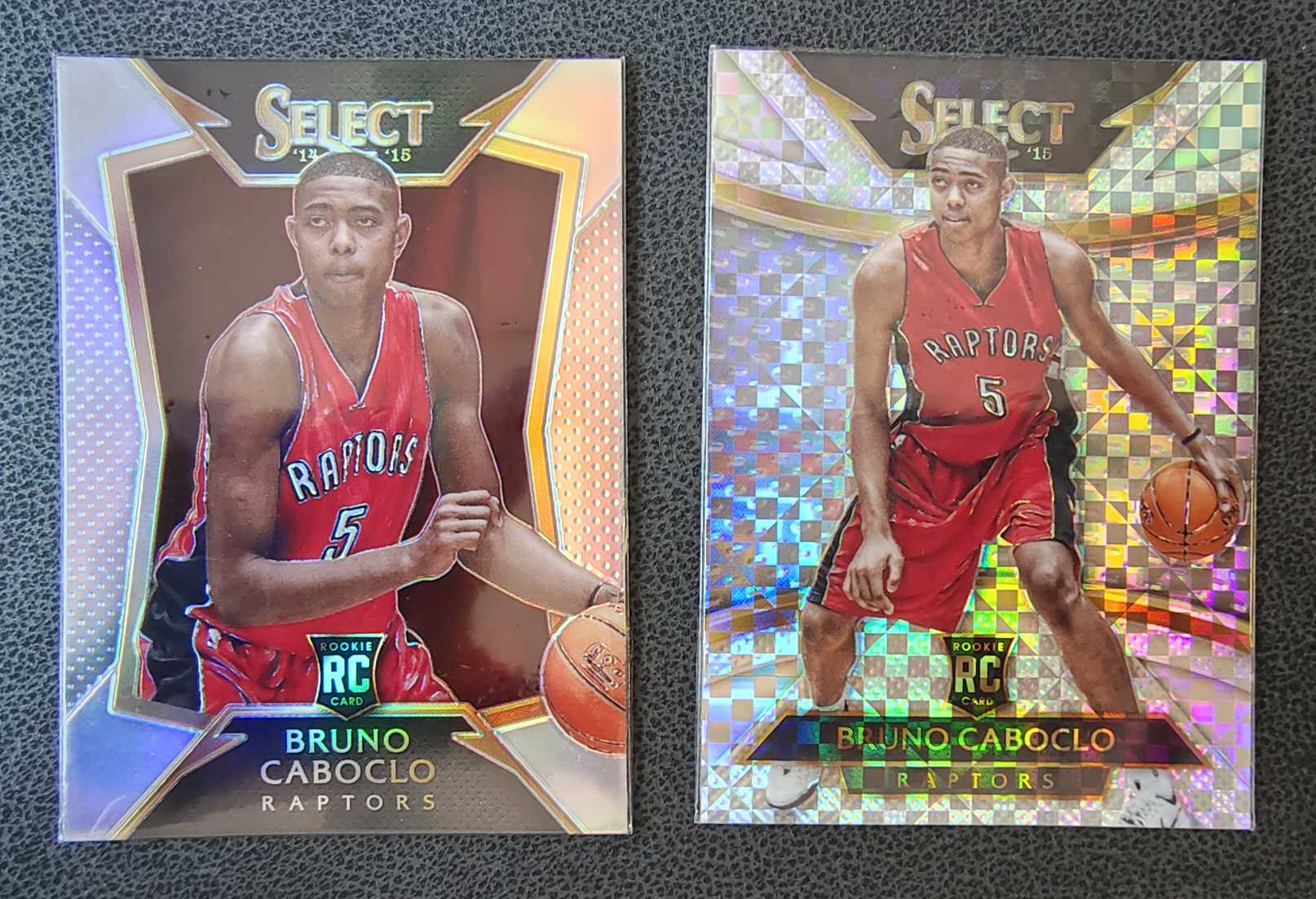 2014-15 Panini Select Bruno Caboclo RC 多伦多 猛龙队 布鲁诺 卡波科洛 巴西 新秀 折射两张 一张银折 一张格子折