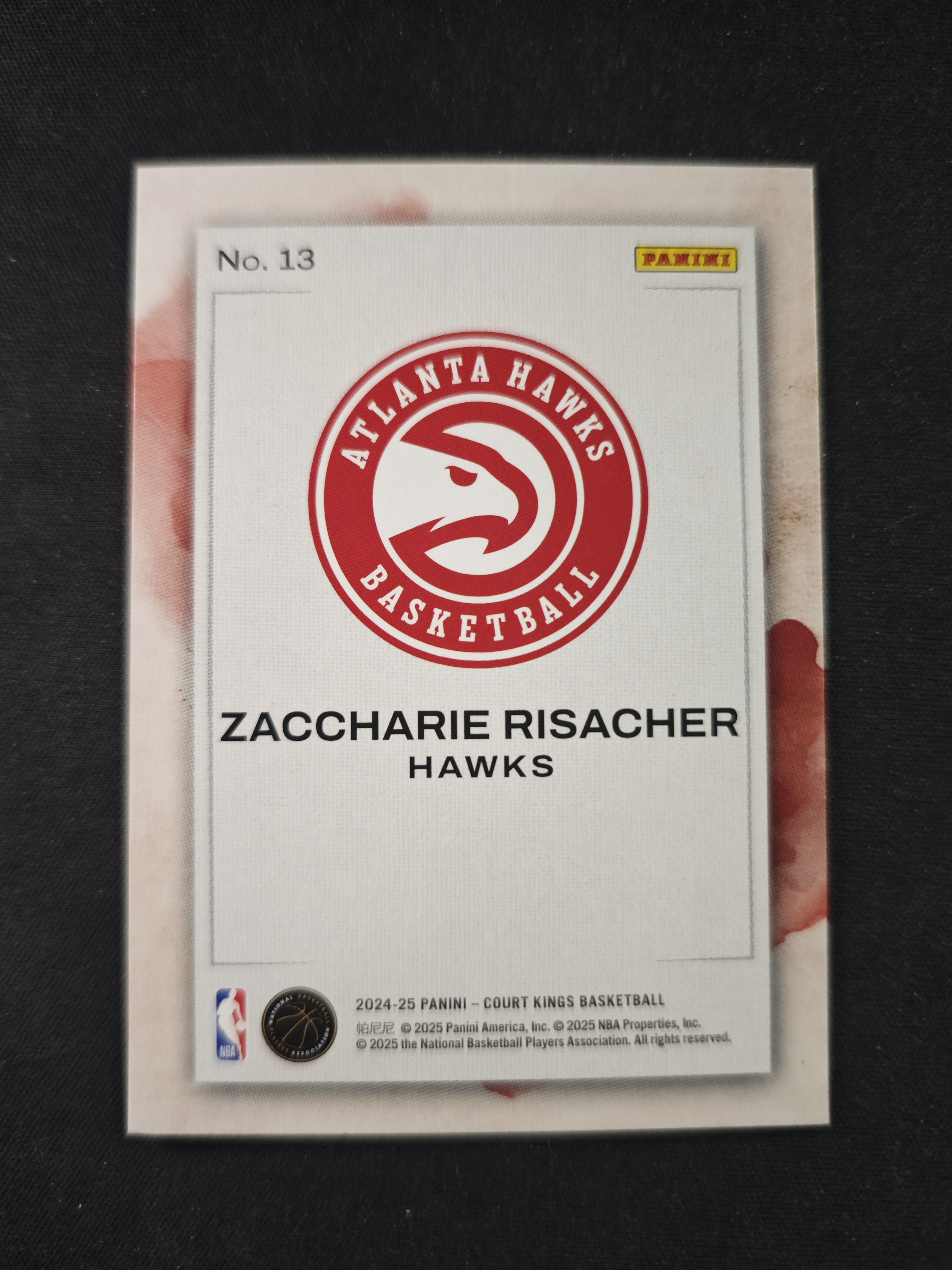 【蛤蟆特卖】扎卡里 里萨谢 2024-25 PANINI COURT KINGS 油画系列 新秀RC 经典设计 选图超帅 绝版好卡 边角微瑕 卡品如图 专收必备!