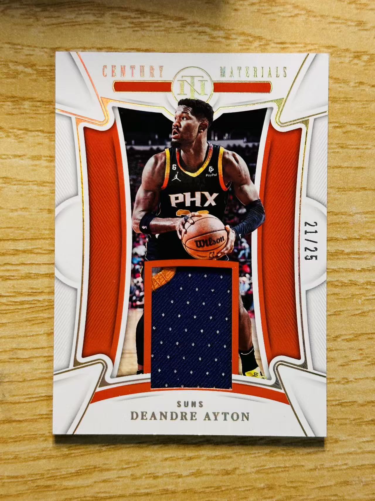 2022-23 Panini National Treasures Deandre Ayton 嘿嘿代卖 国宝 德安德烈 艾顿 球衣 物料 Patch 25编 太阳 顿宝 收藏必备
